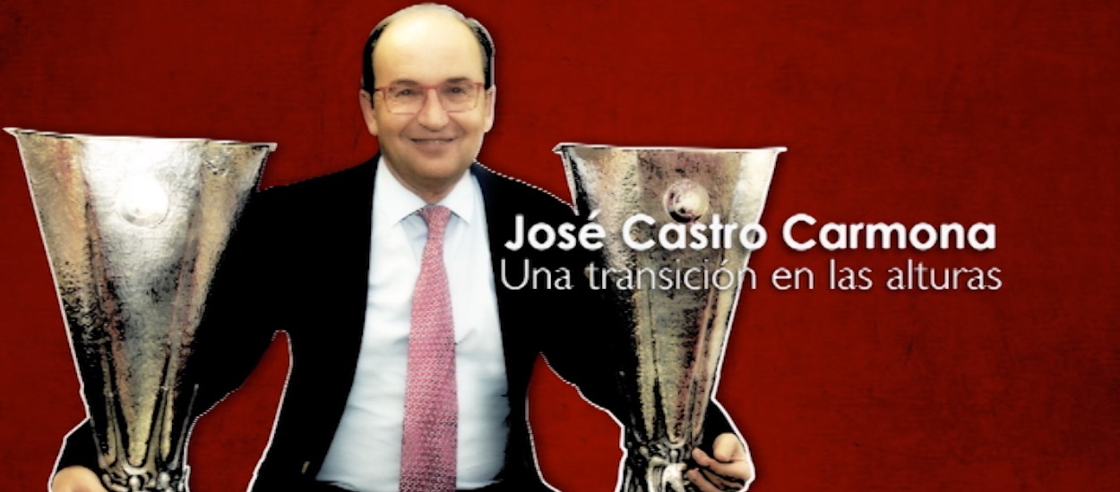 Imagen del presidente José Castro con las dos Europa League