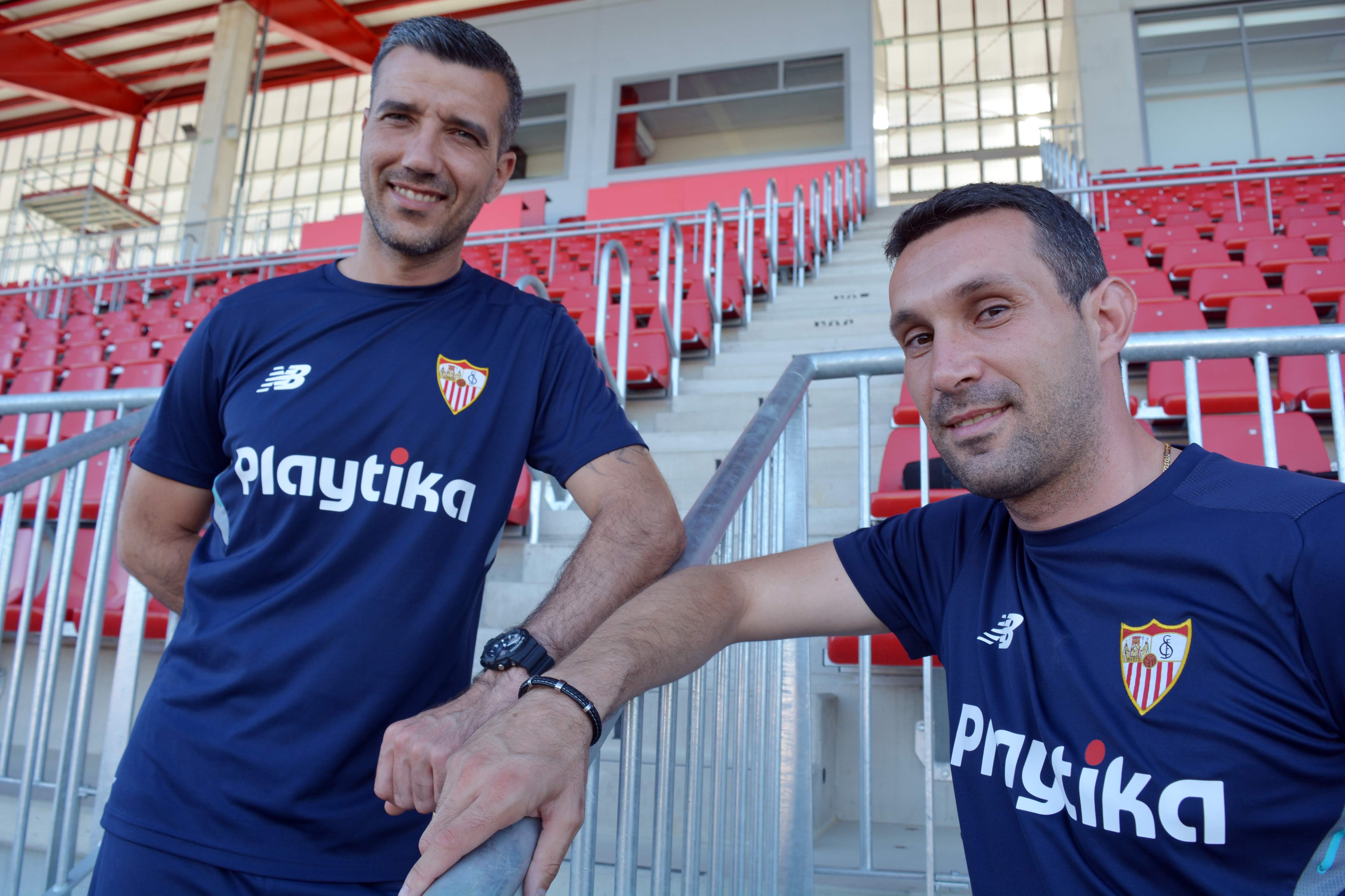 Paco García y Sergio Jiménez técnicos del Sevilla FC Femenino