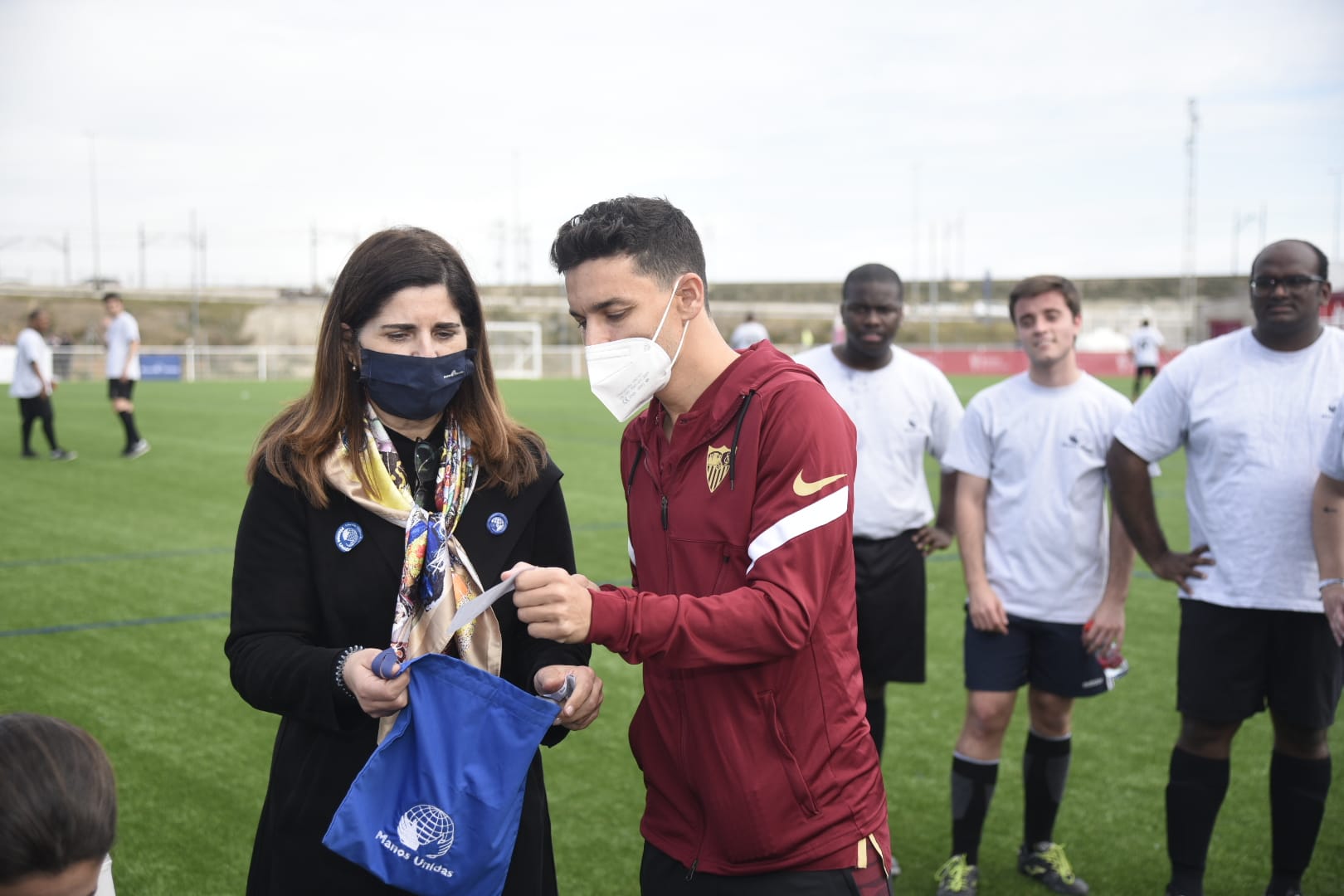 Jesús Navas at the charity game in support of Manos Unidas