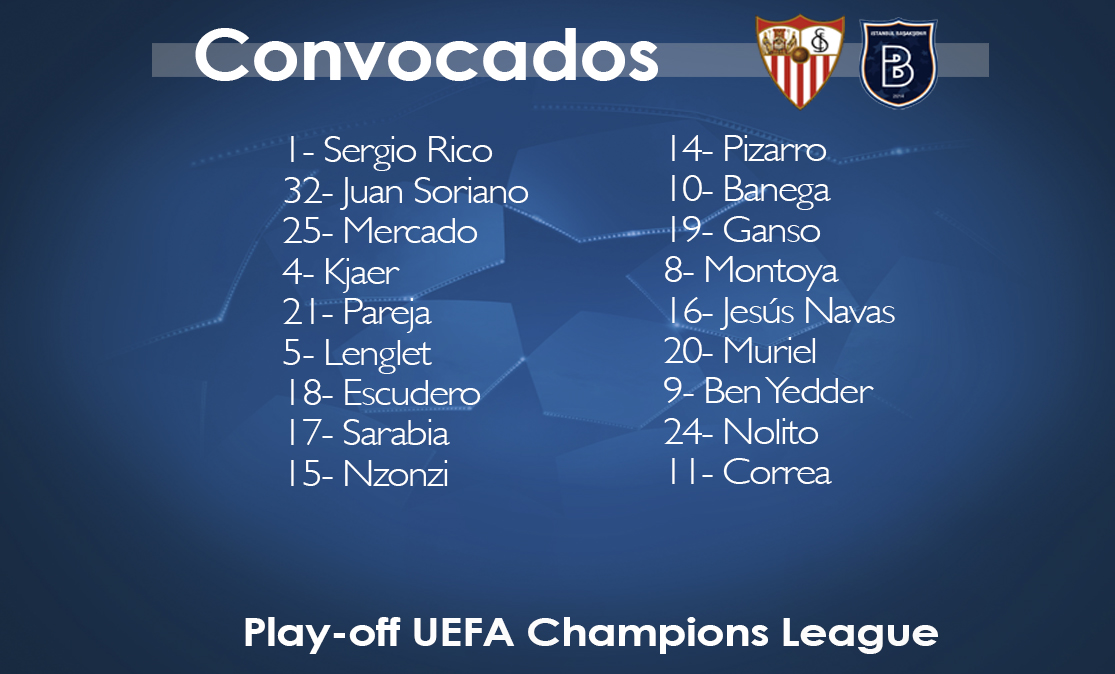 Squad list for champions league play off
