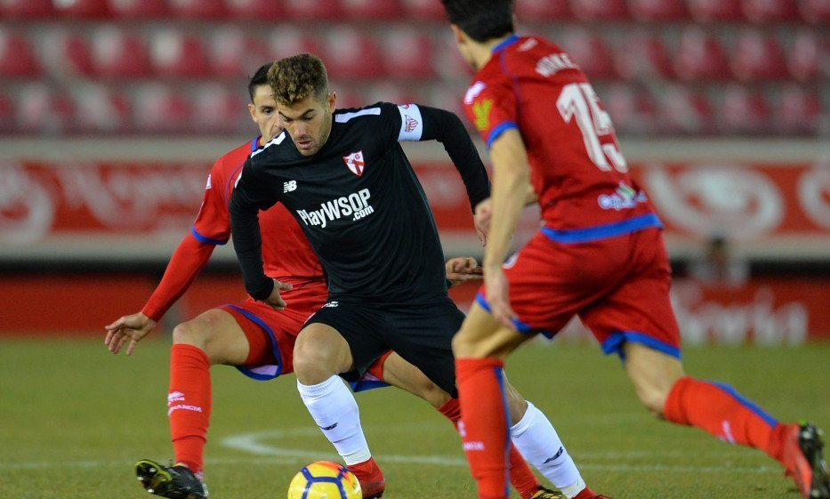 Curro del Sevilla Atlético ante el Numancia