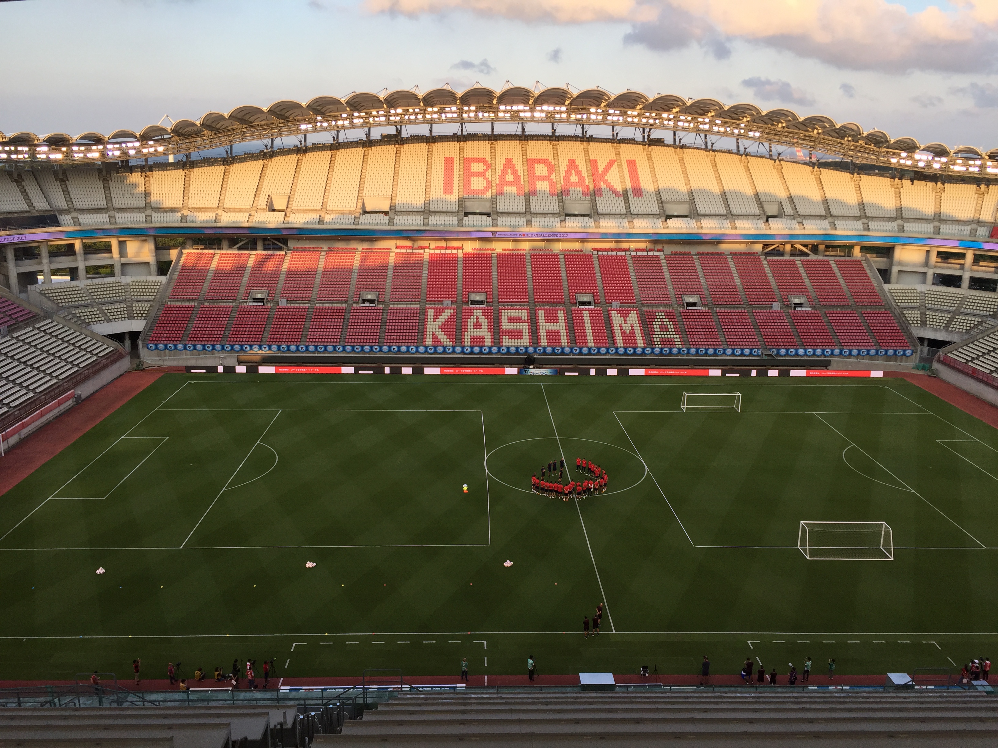 Sevilla FC training at the Kashima Stadium