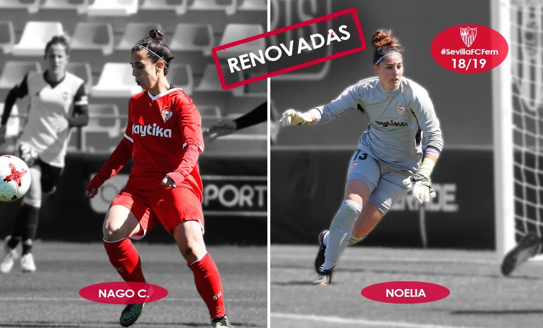 Nagore Calderón y Noelia Gil, jugadoras del Sevilla FC femenino
