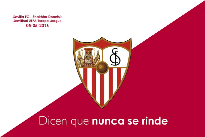 Bandera del Sevilla FC para la semifinal ante el Shakhtar