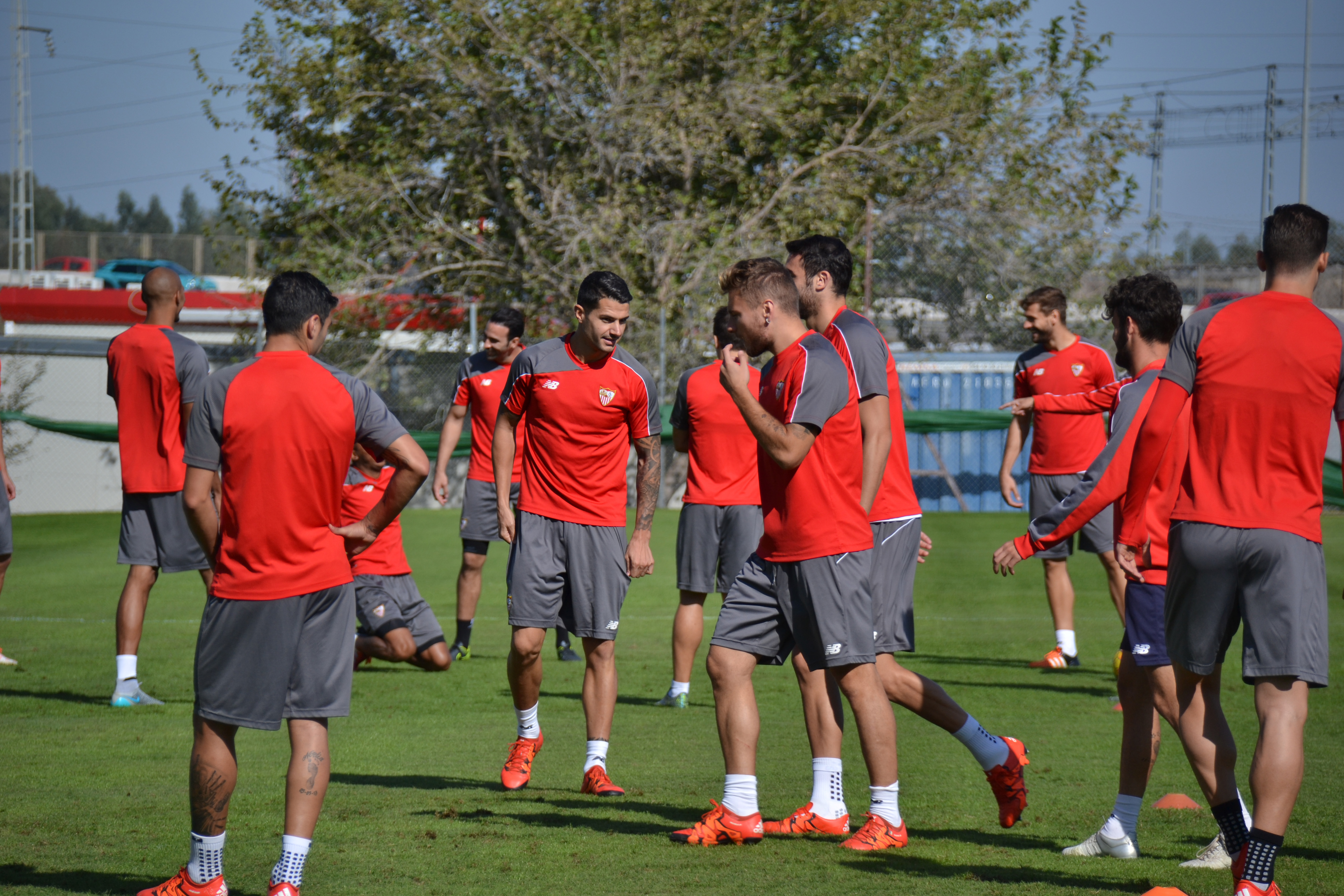 Jugadores del Sevilla FC en un entrenamiento
