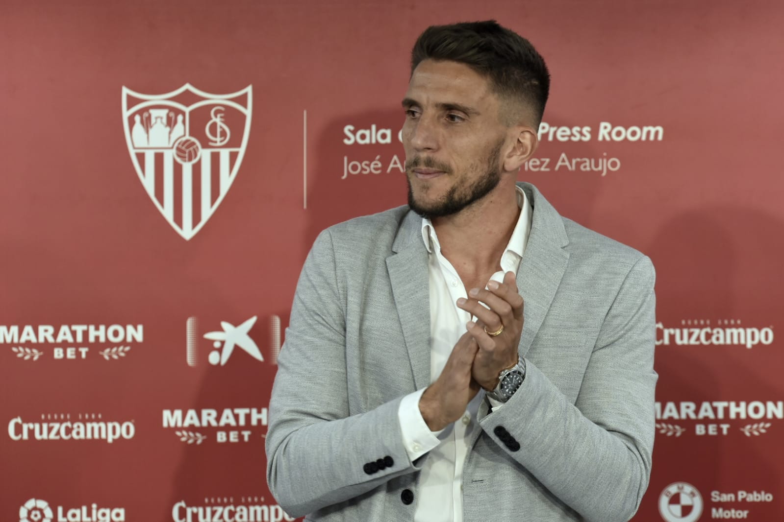 Daniel Carriço en su despedida del Sevilla FC