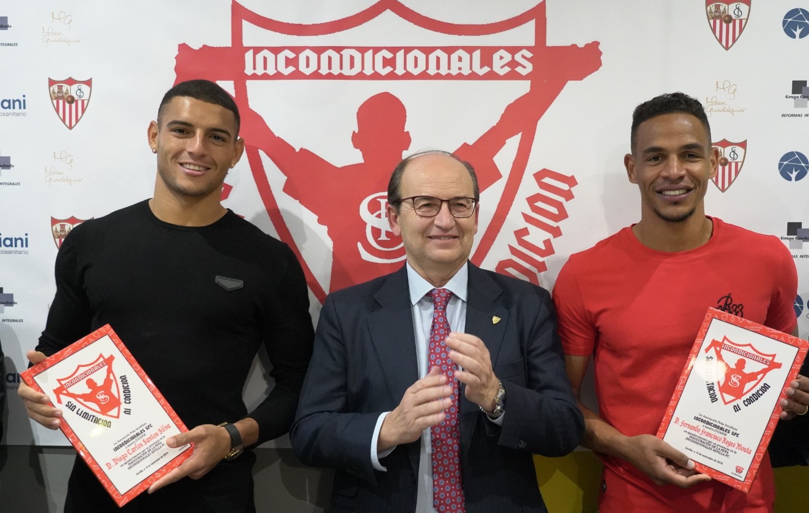 Castro, Diego Carlos and Fernando at the 'PS Incondicionales'