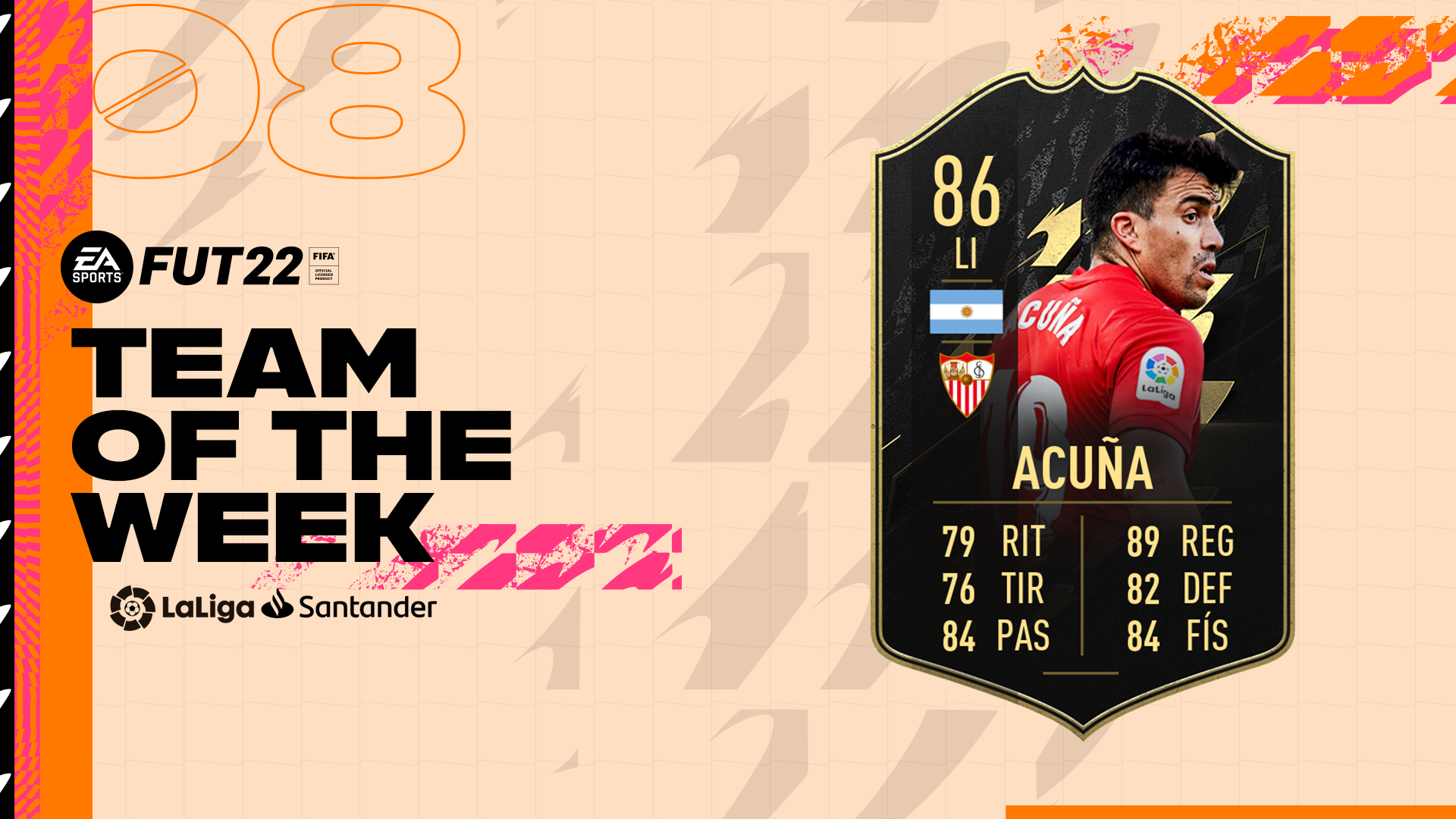 Acuña in the FIFA 22 TOTW 