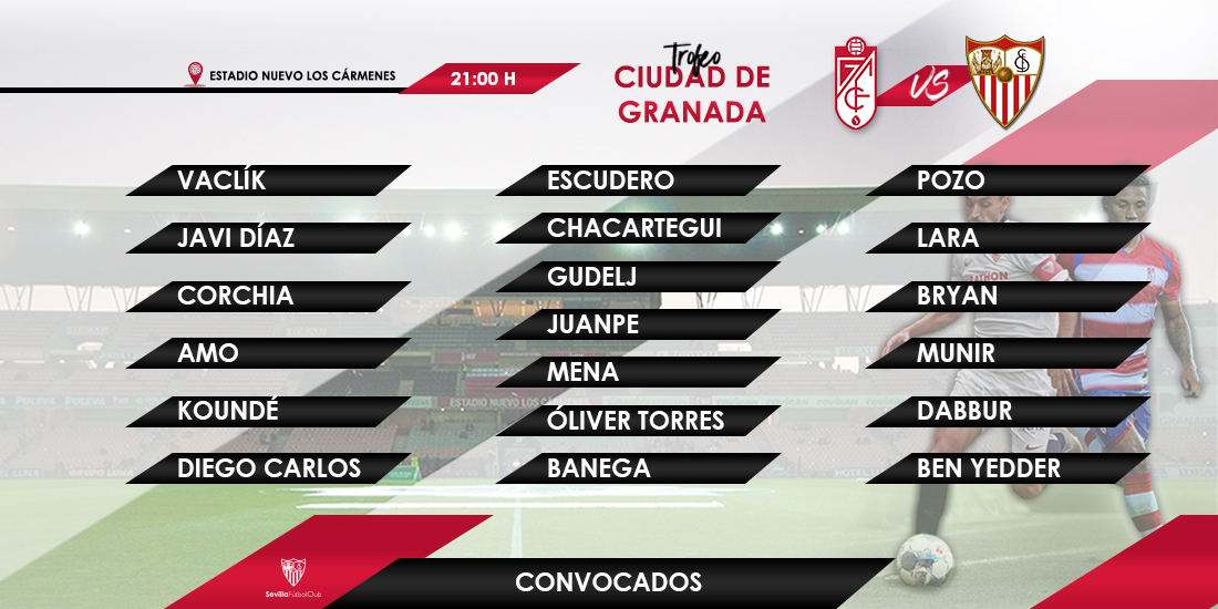 Convocados del Sevilla FC para el Trofeo Ciudad de Granada