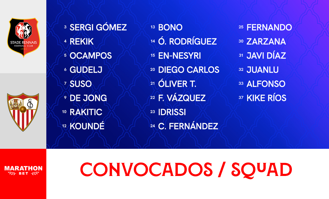 Squad to face Rennes