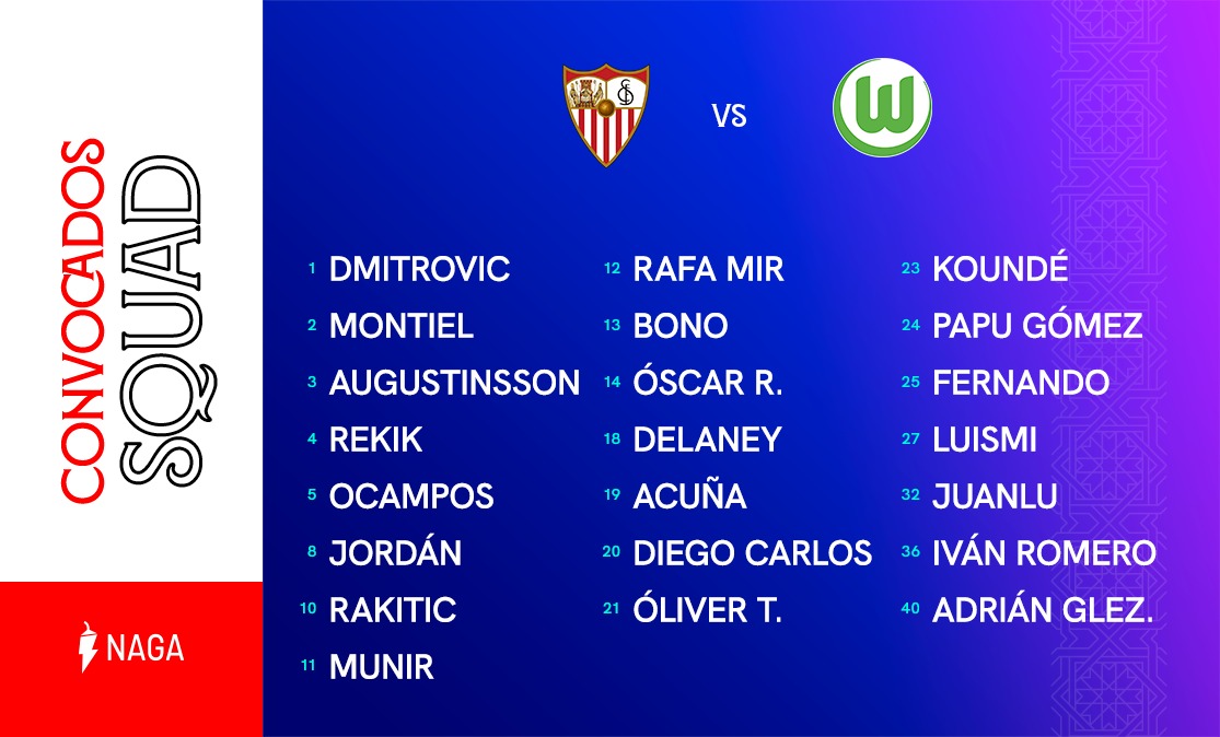 22 in the squad for the game against Wolfsburg in Nervión