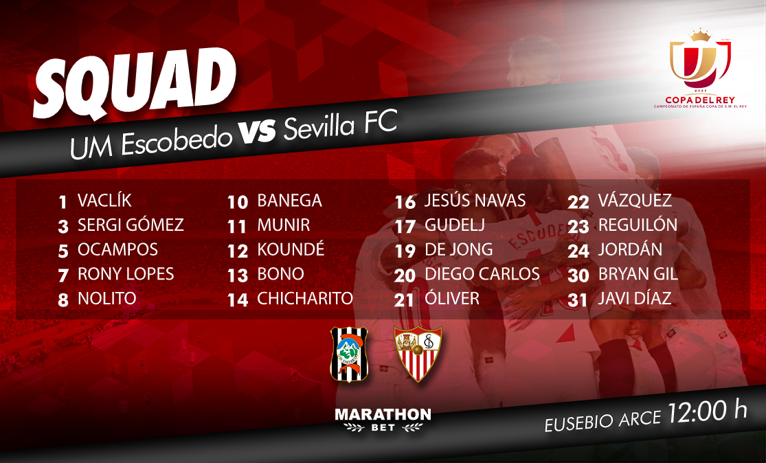 Sevilla FC squad vs UM Escobedo