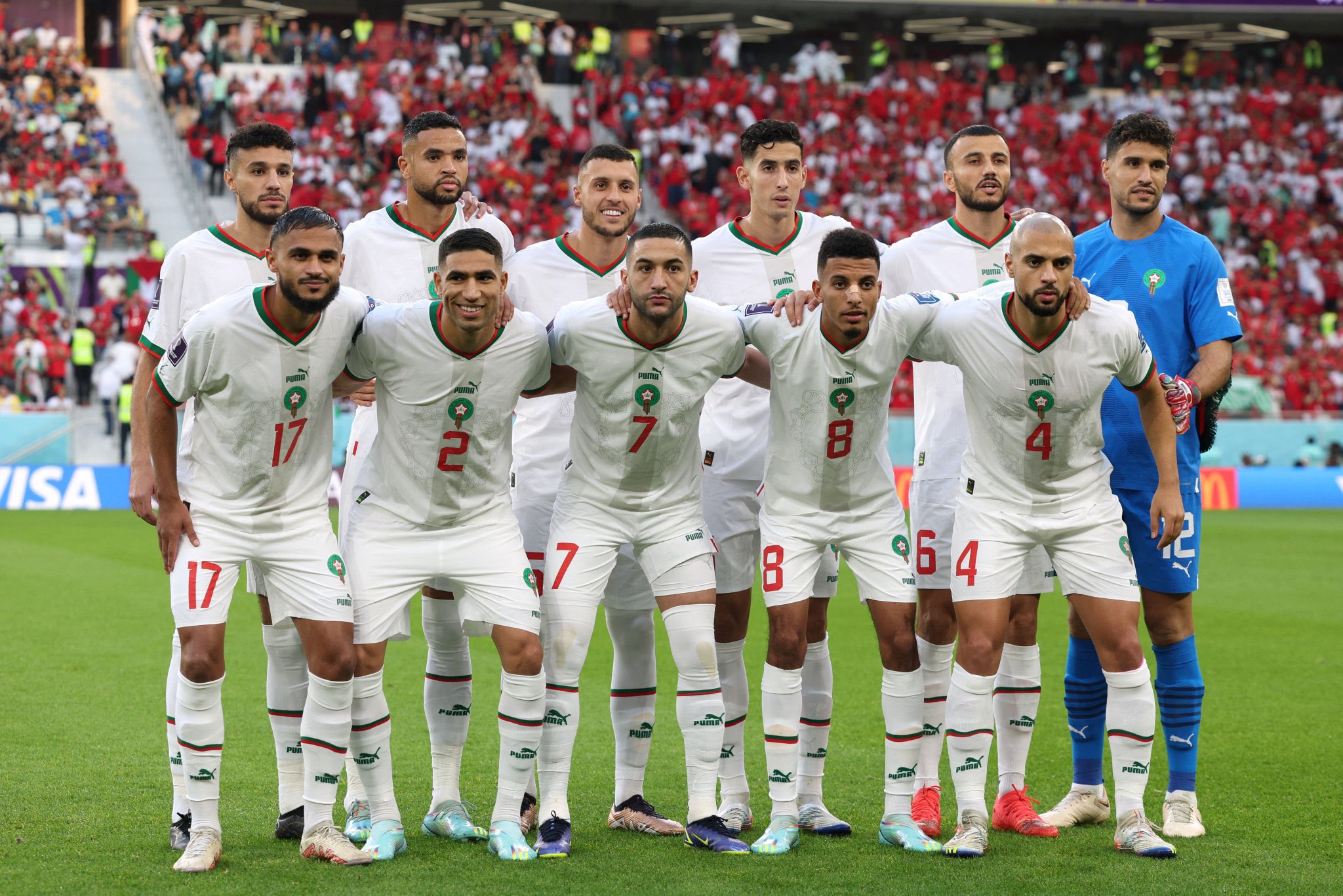 Morocco's lineup to face Belgium