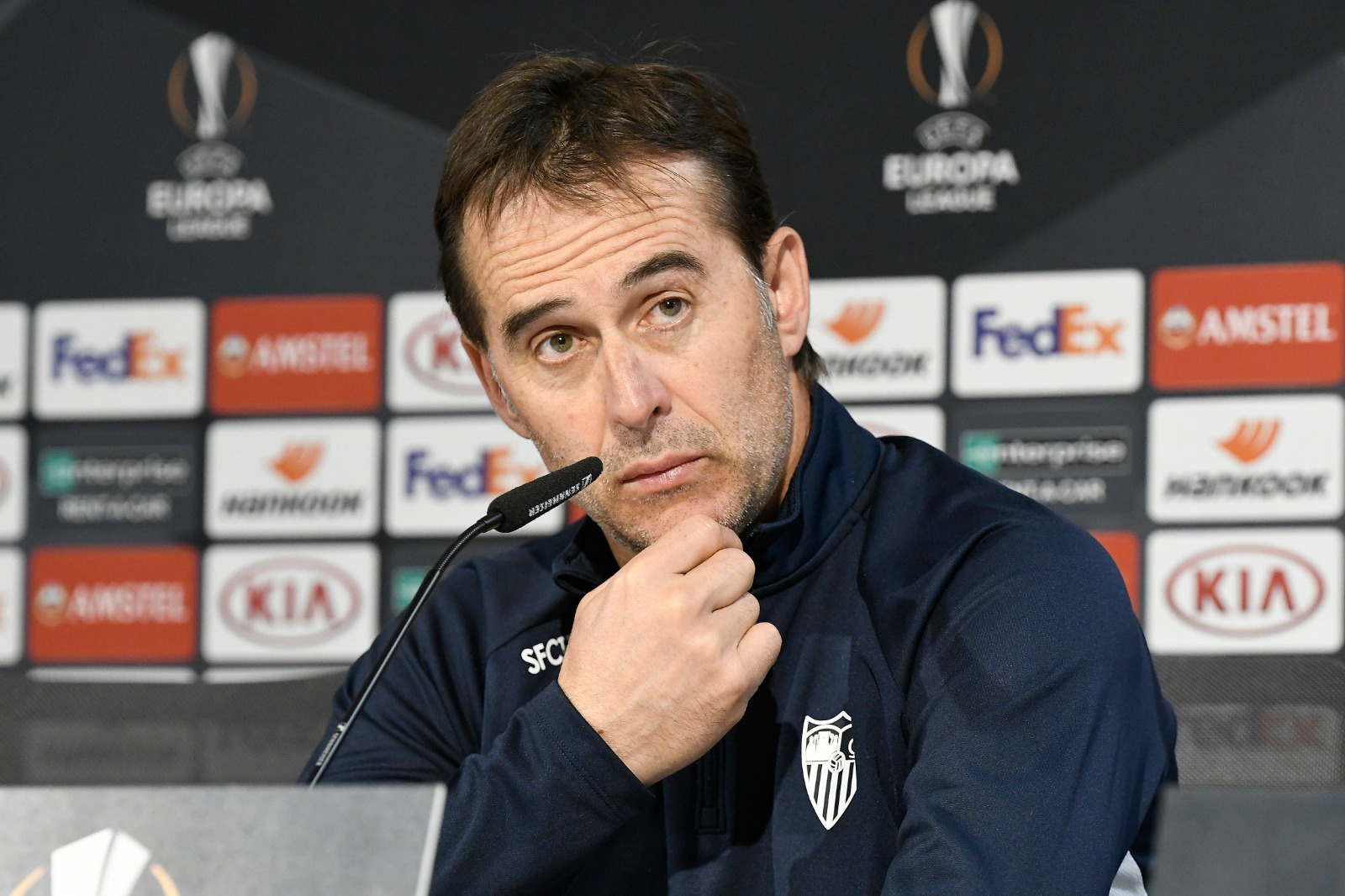 Julen Lopetegui during the press conference before CFR Cluj at home