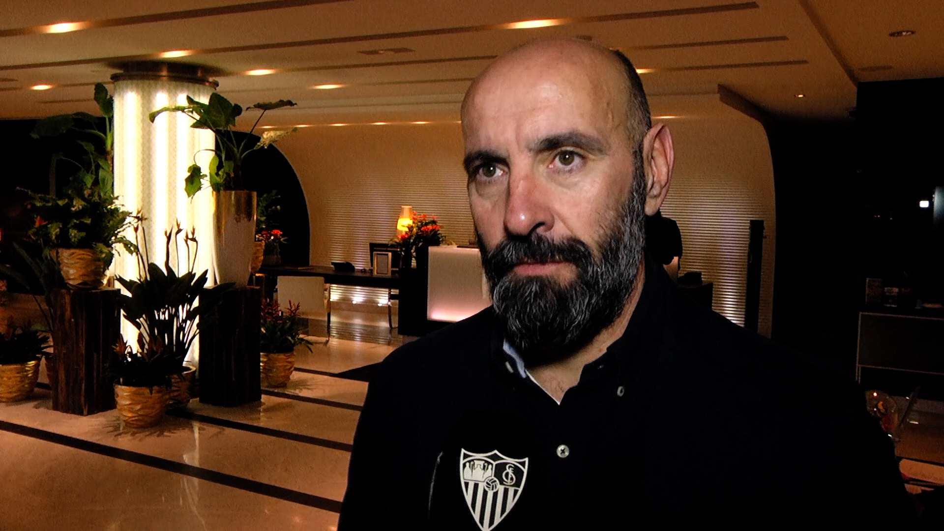 Monchi at the team hotel in Luxembourg