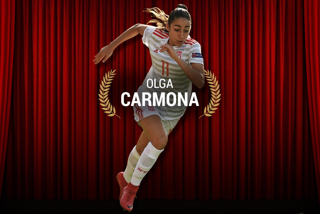 La sevillista Olga Carmona opta al "Gol de la temporada" 2017/2018 de la UEFA por un tanto que anotó con la selección española sub-19 en el reciente Campeonato de Europa