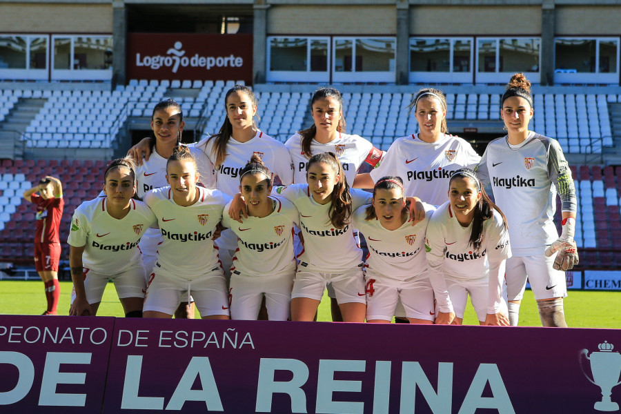 Once inicial del primer equipo femenino del Sevilla FC en el partido de octavos de final de la Copa de la Reina en el Municipal de Las Gaunas de Logroño