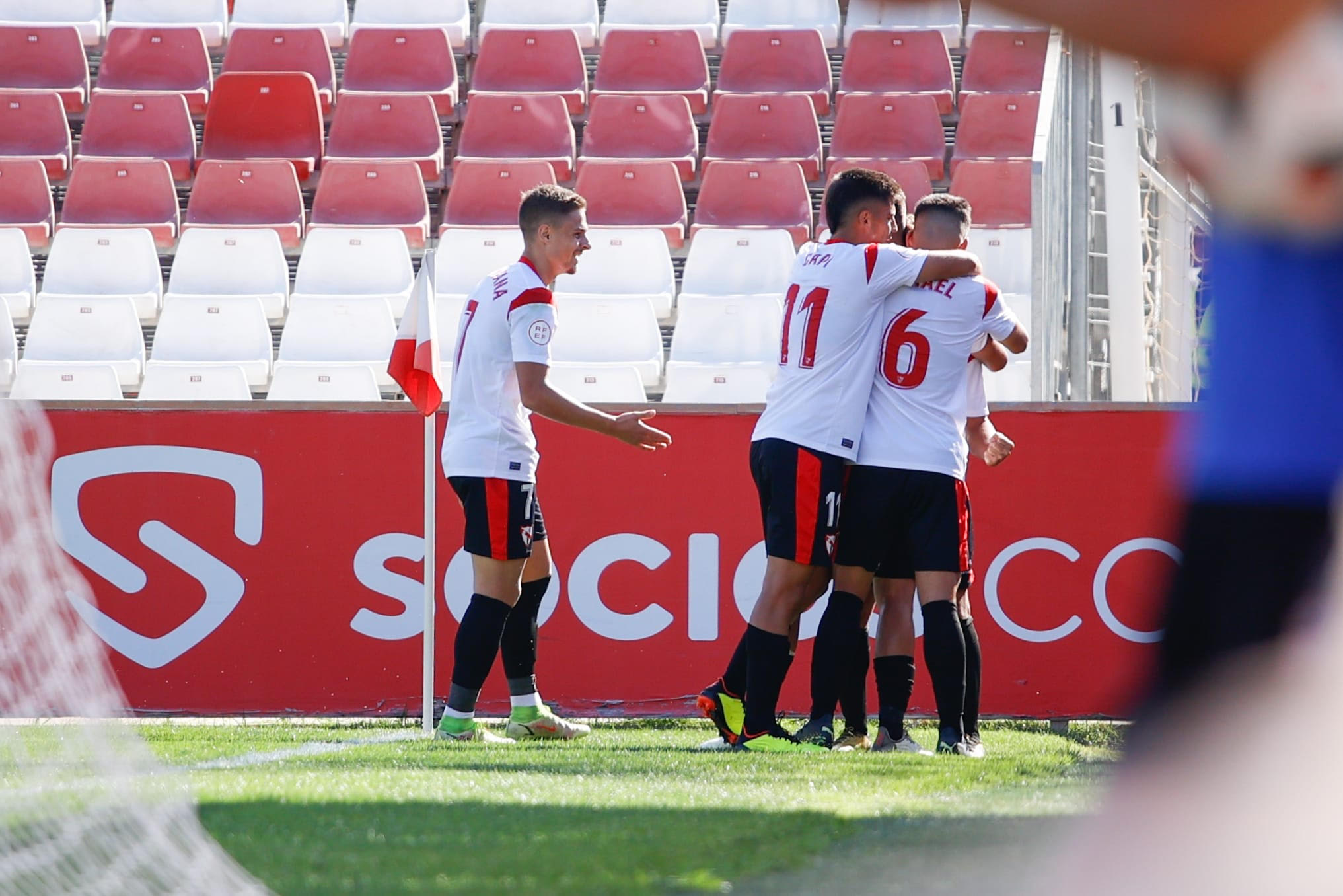 Imagen del Sevilla Atlético celebrando un gol