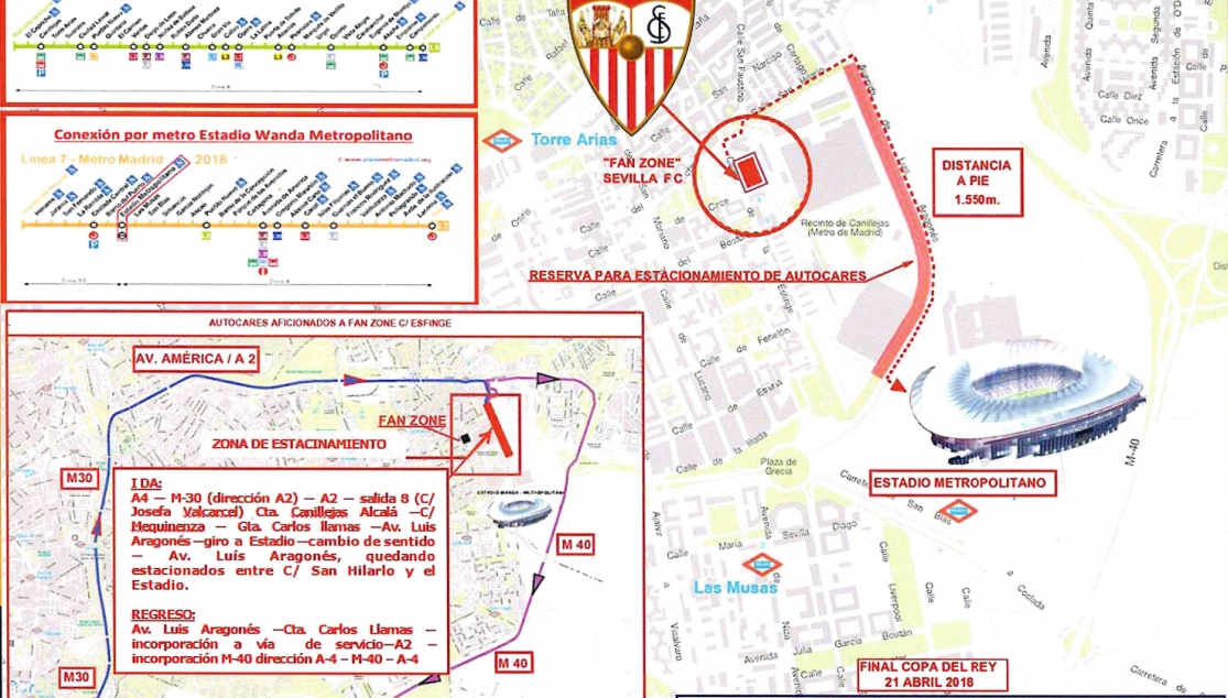 Mapa aledaños Wanda Metropolitano