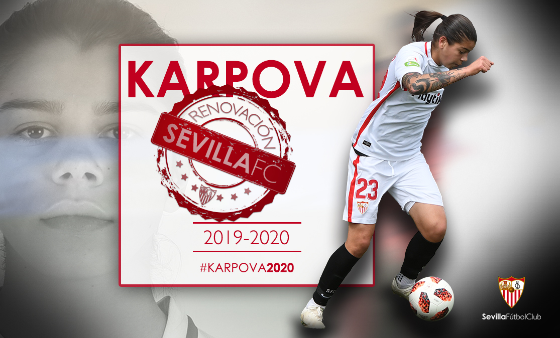 Nadya Karpova, delantera del primer equipo femenino del Sevilla FC, seguirá en el equipo una la próxima temporada al renovar por un año