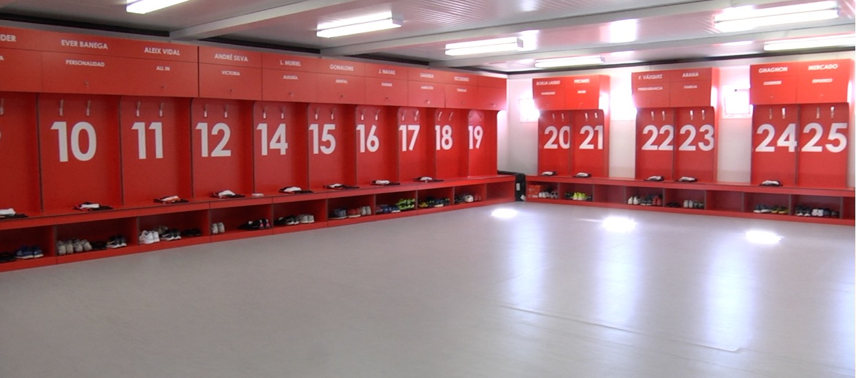 Sevilla's new dressing room in the Ciudad Deportiva