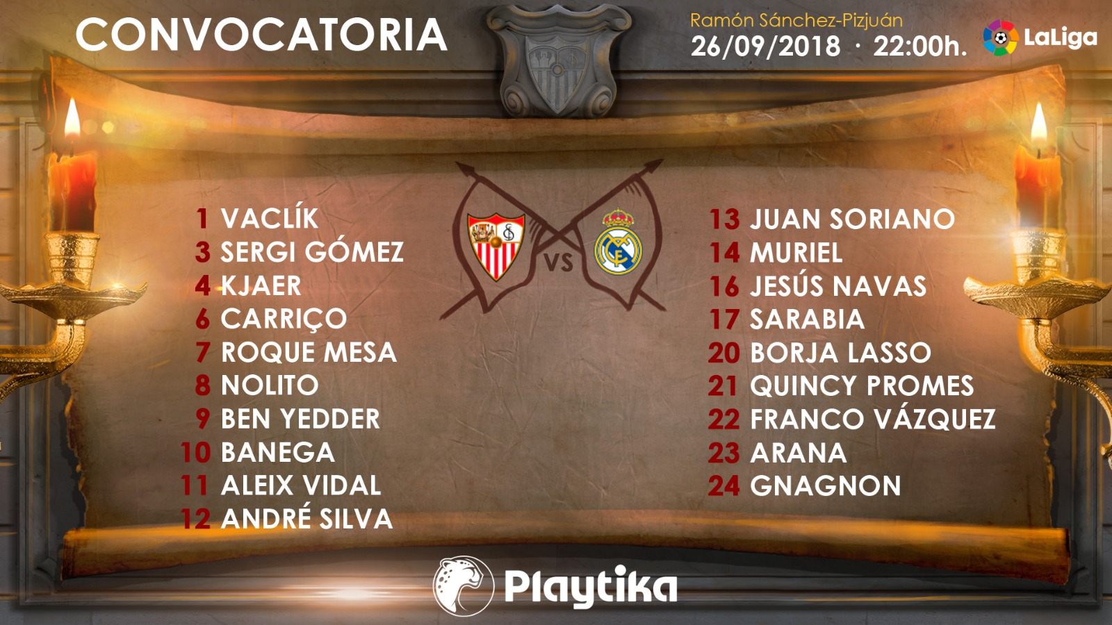 Squad list for Madrid