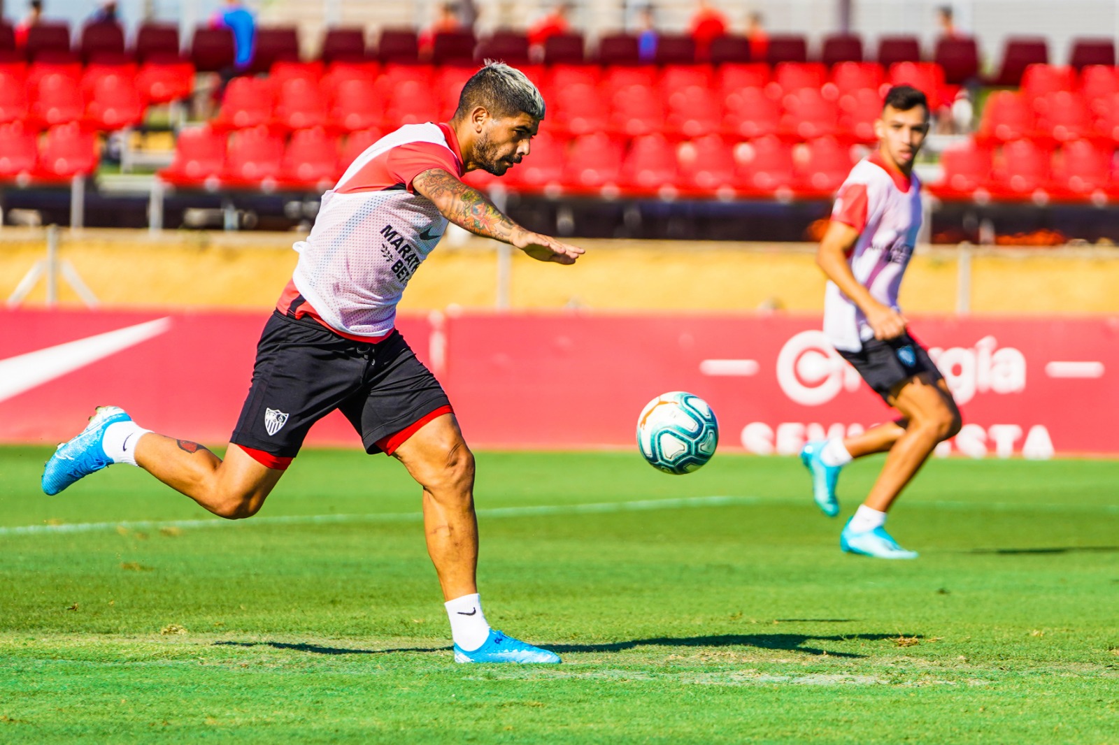 Entrenamiento del Sevilla FC el lunes 12 de agosto