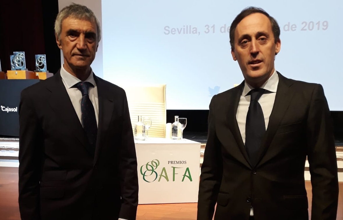 El Sevilla FC, en la entrega de premios AFA 2019