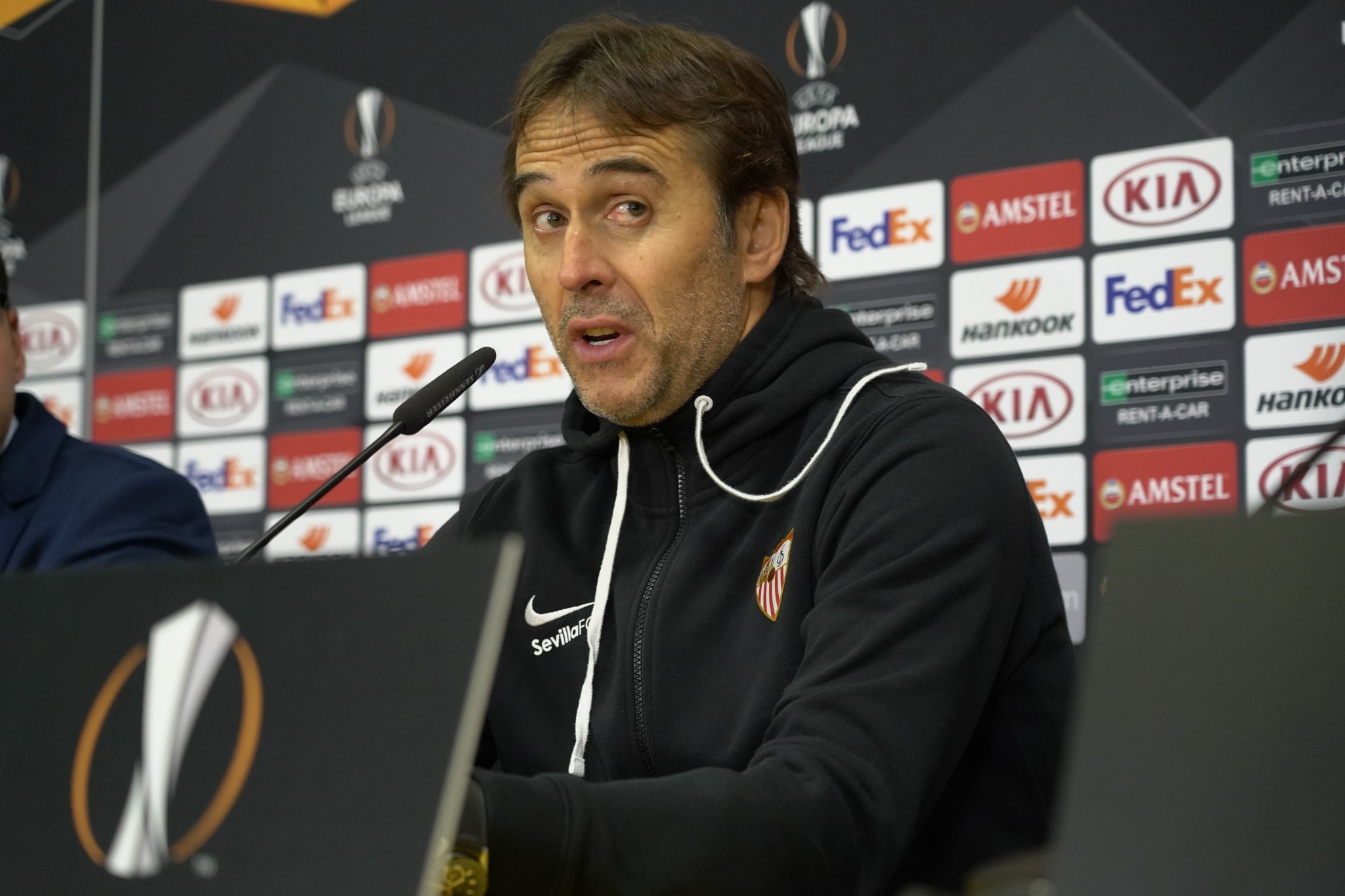 Lopetegui during the press conference in Luxembourg