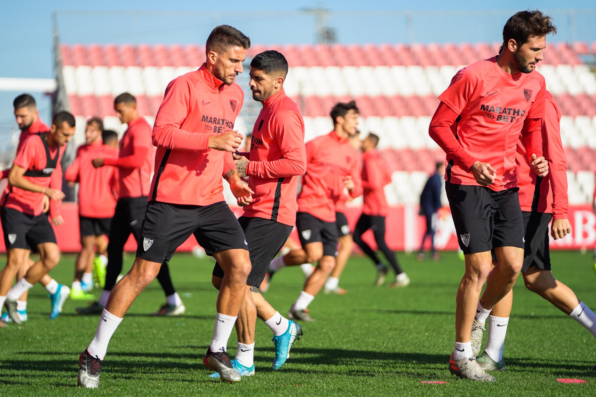 Imagen del entrenamiento del Sevilla FC del 30 de noviembre