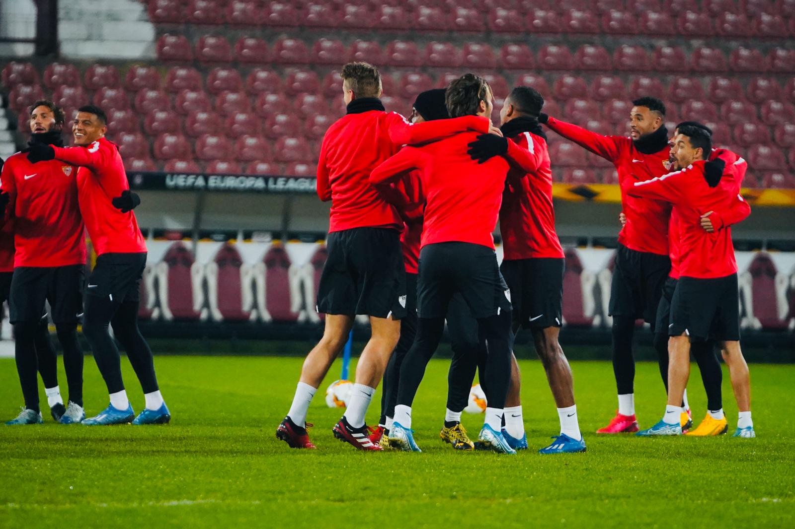 Sevilla FC training at the Constantin Radulescu stadium