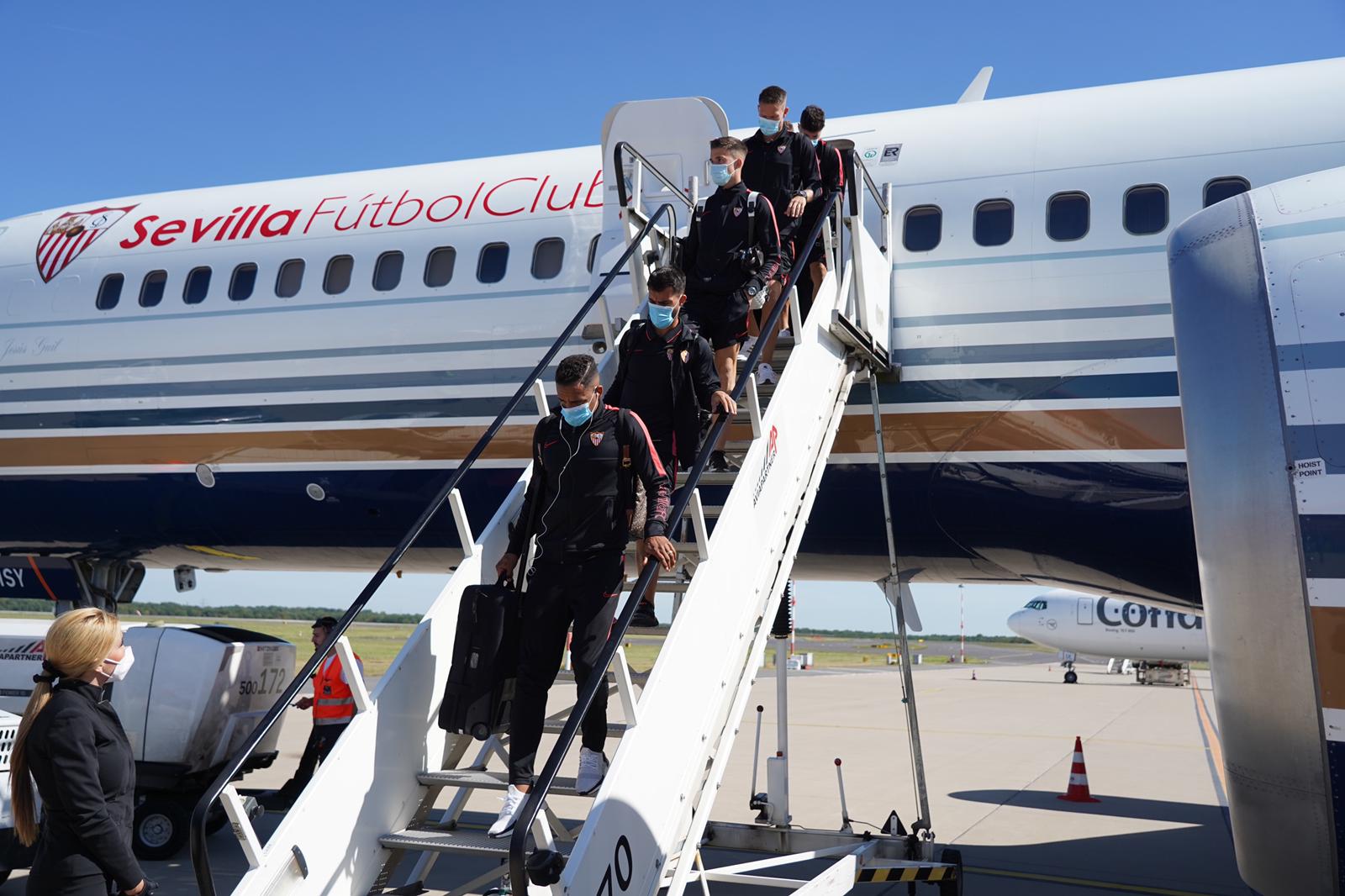 El Sevilla FC, a su llegada a Alemania 