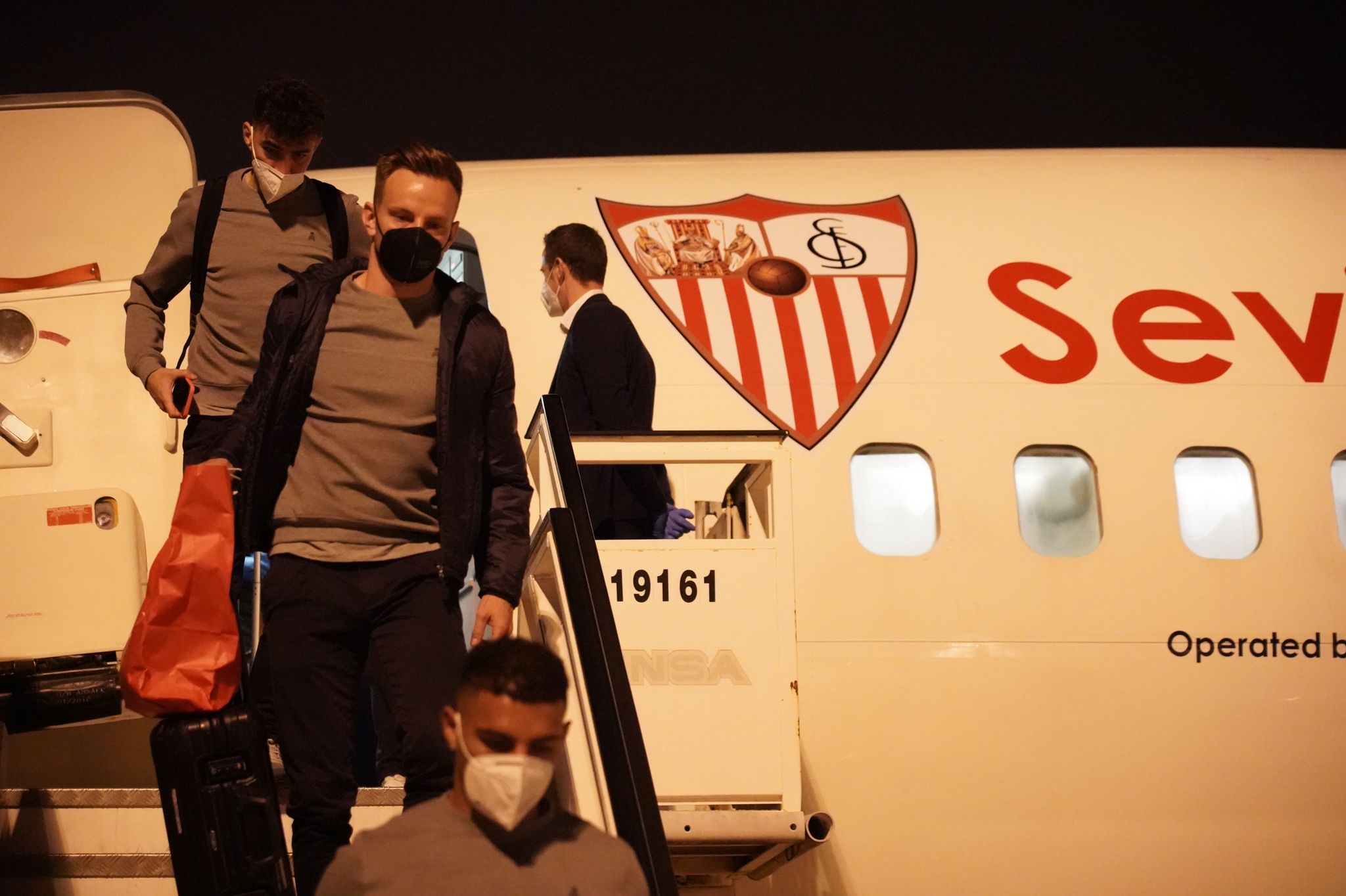 Sevilla FC arriving in Barcelona