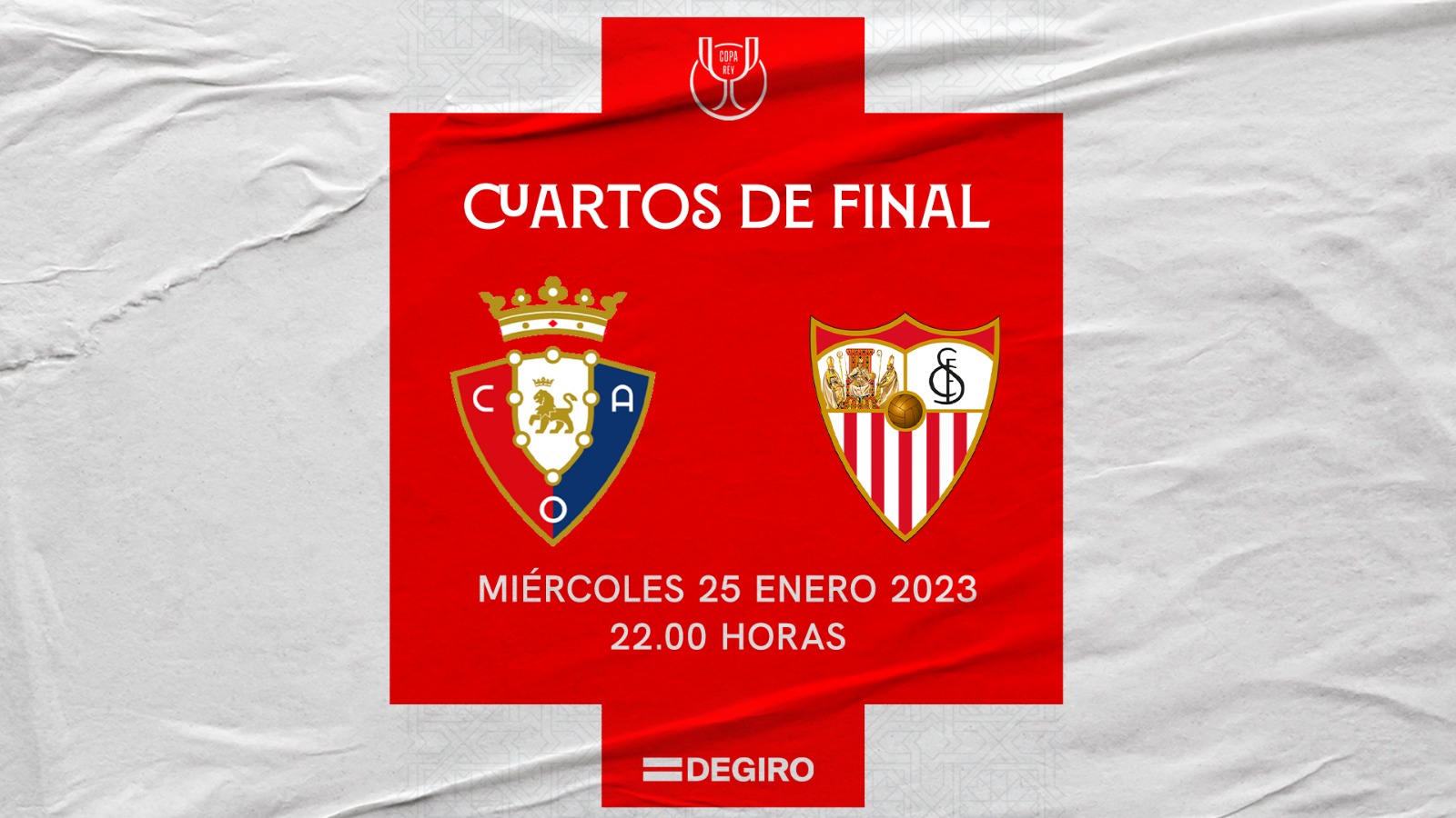 Osasuna-Sevilla en los cuartos de final de la Copa del Rey