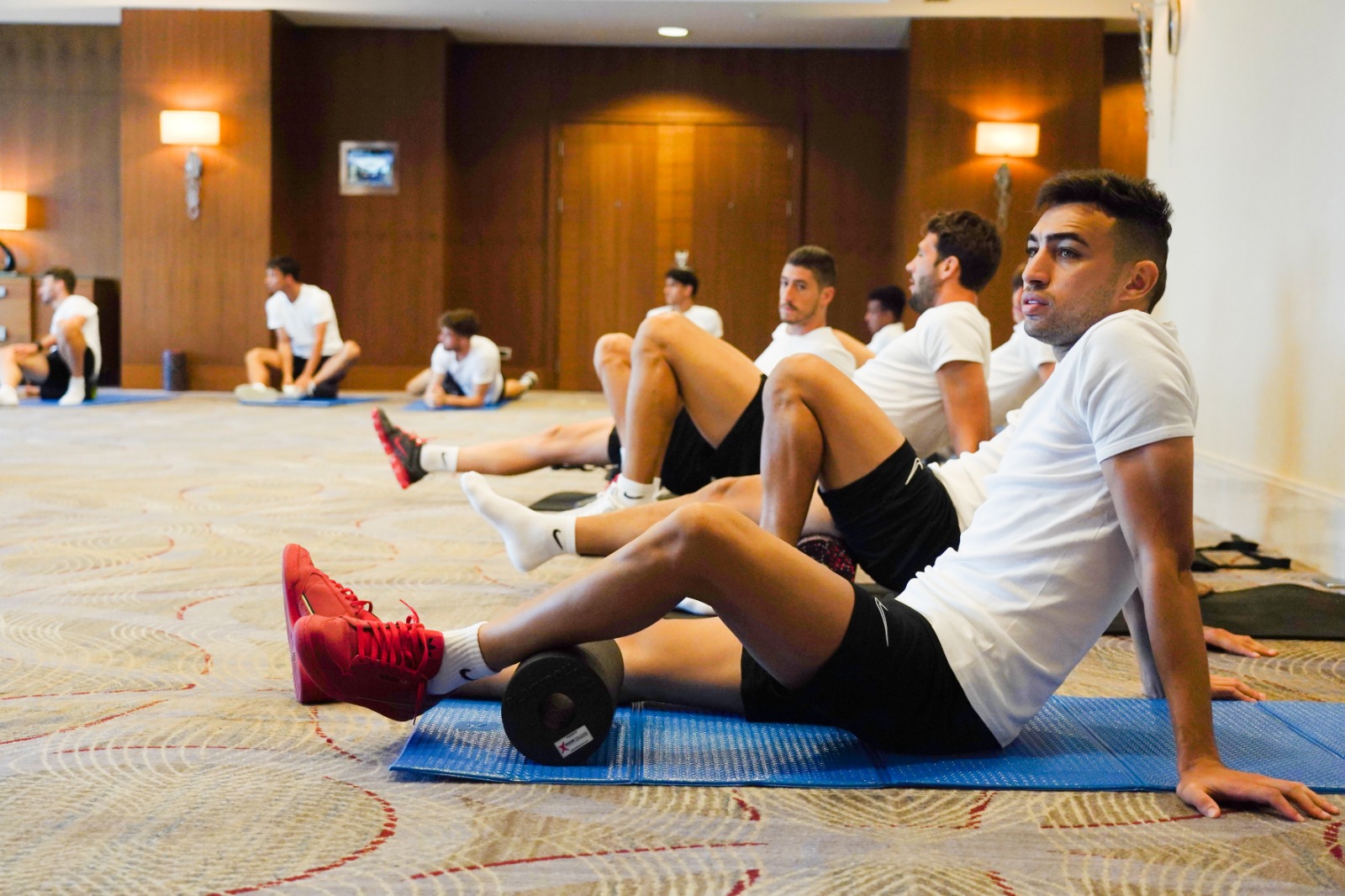 Munir during the warm up session in Baku