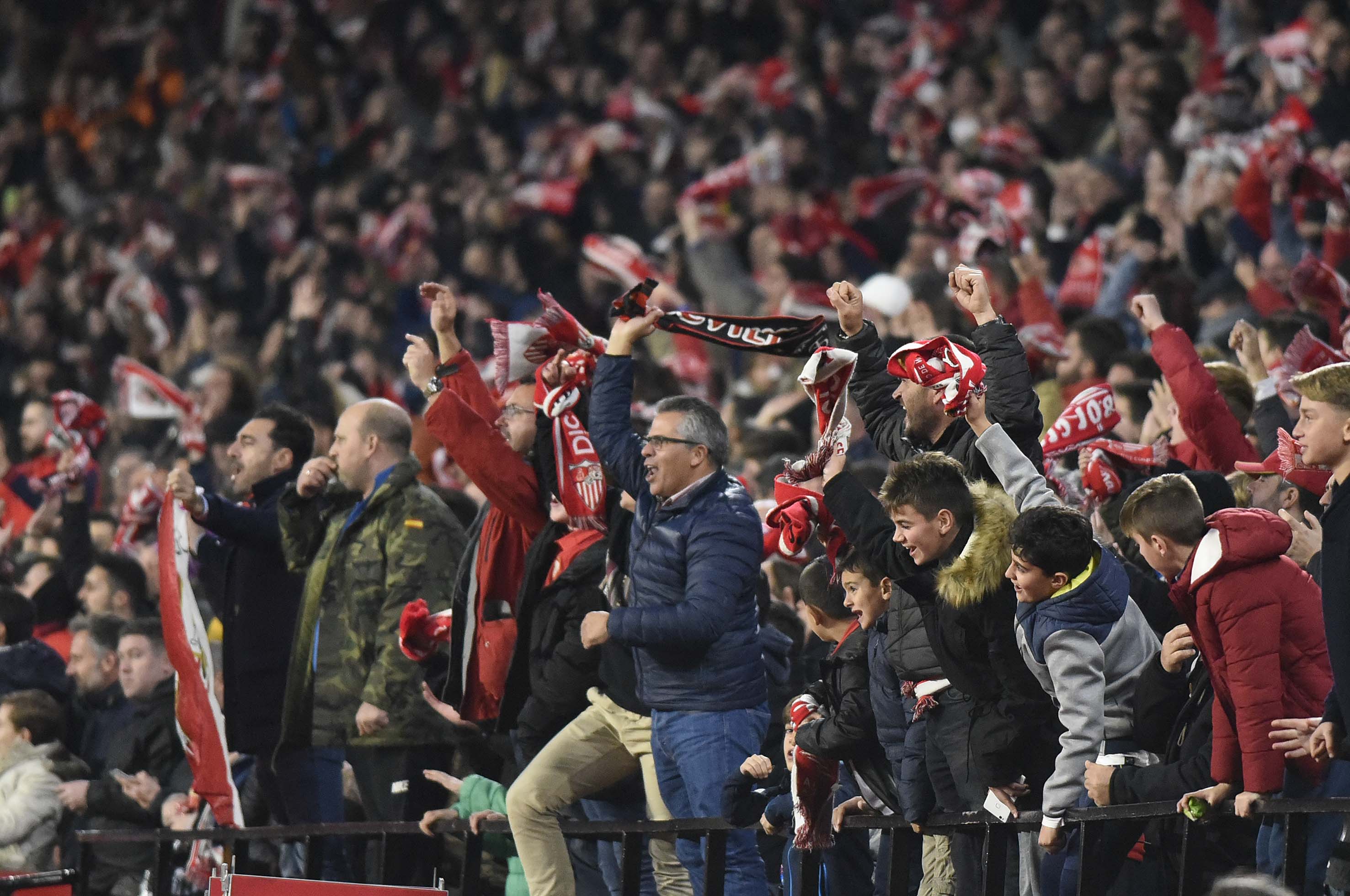 La afición del Sevilla, en un partido de la temporada 2017/2018