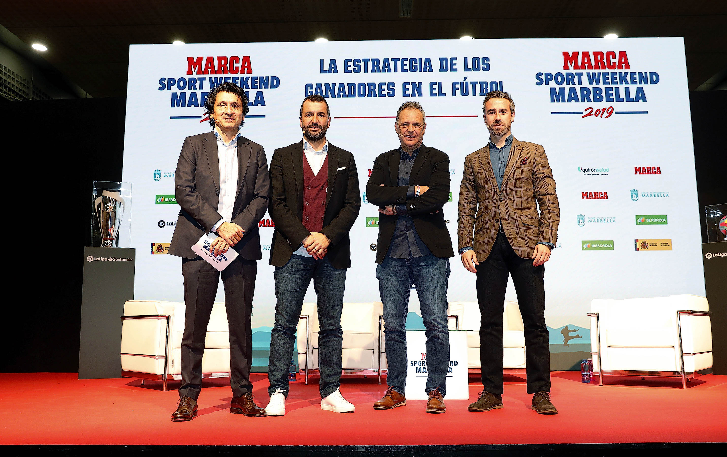Caparrós junto a José Félix Díaz, Diego Martínez y Jorge Vilda