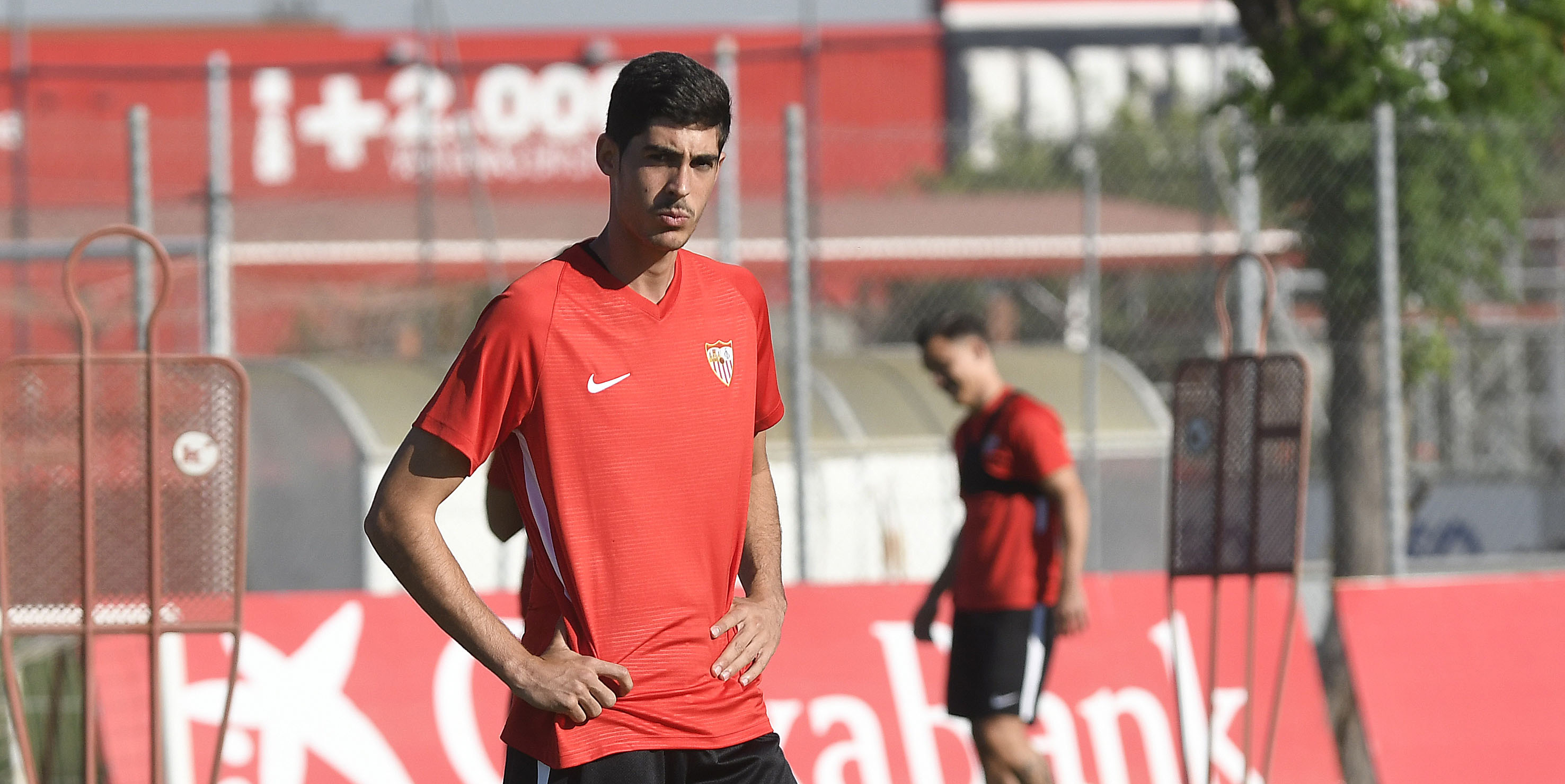 Carlos Fernández training with Sevilla FC