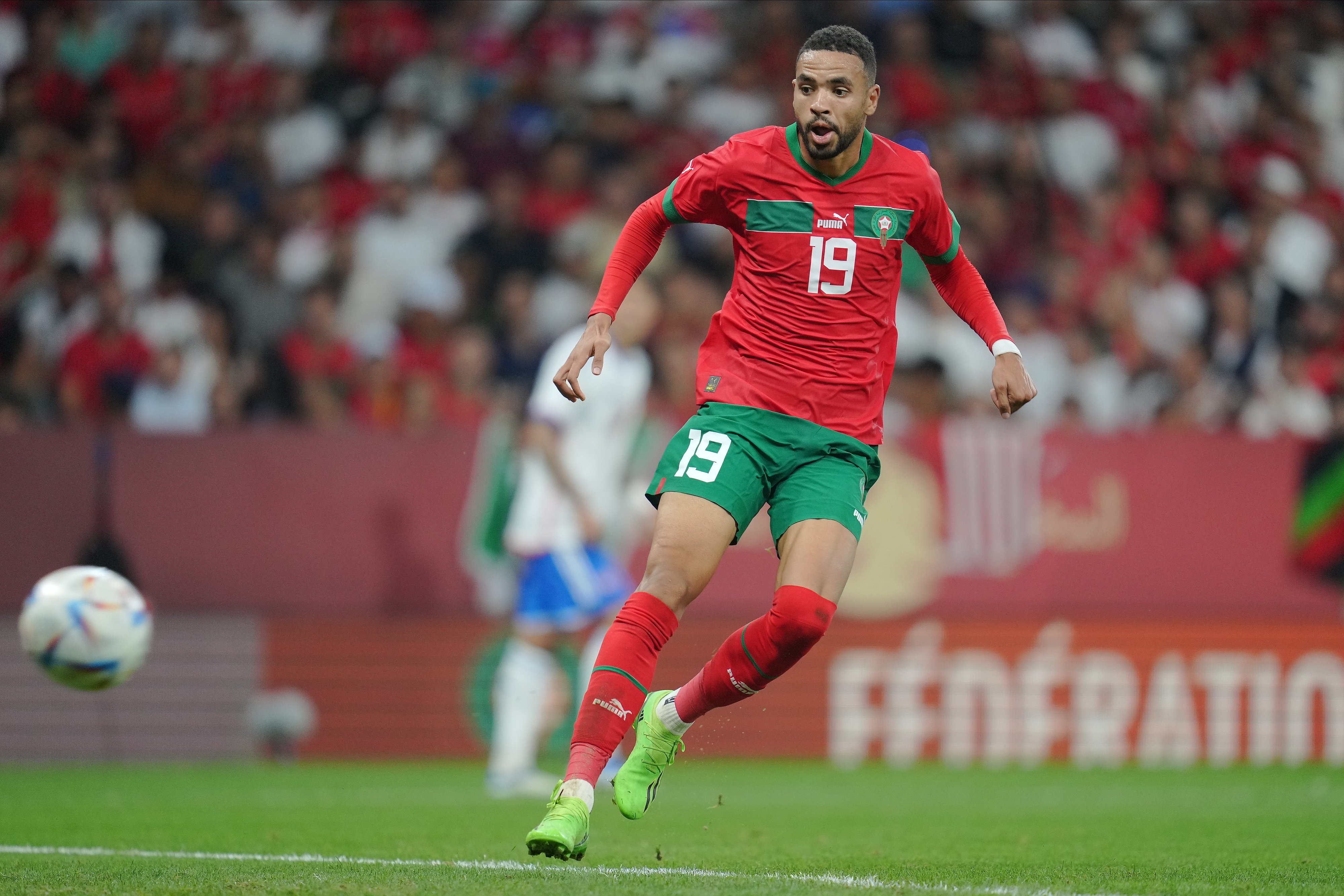 En-Nesyri with the Moroccan national team