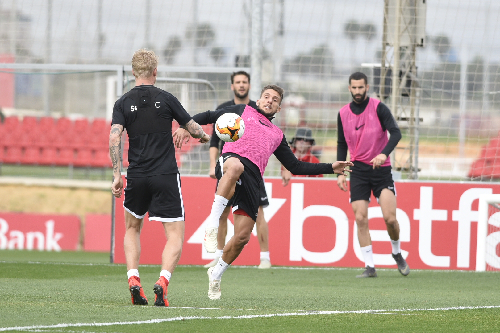 Sevilla FC training in the training village