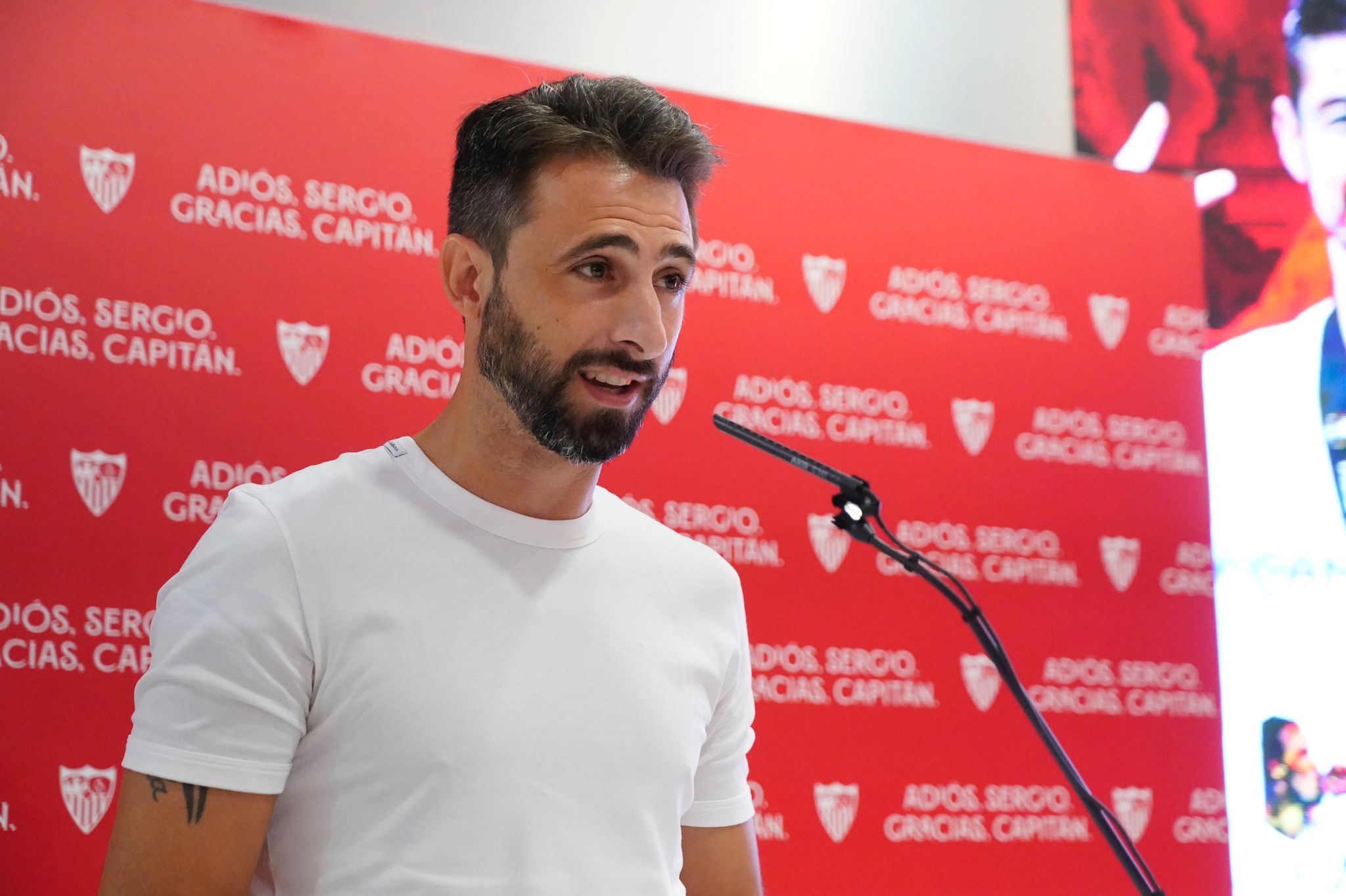 Nico Pareja, en la despedida de Sergio Escudero