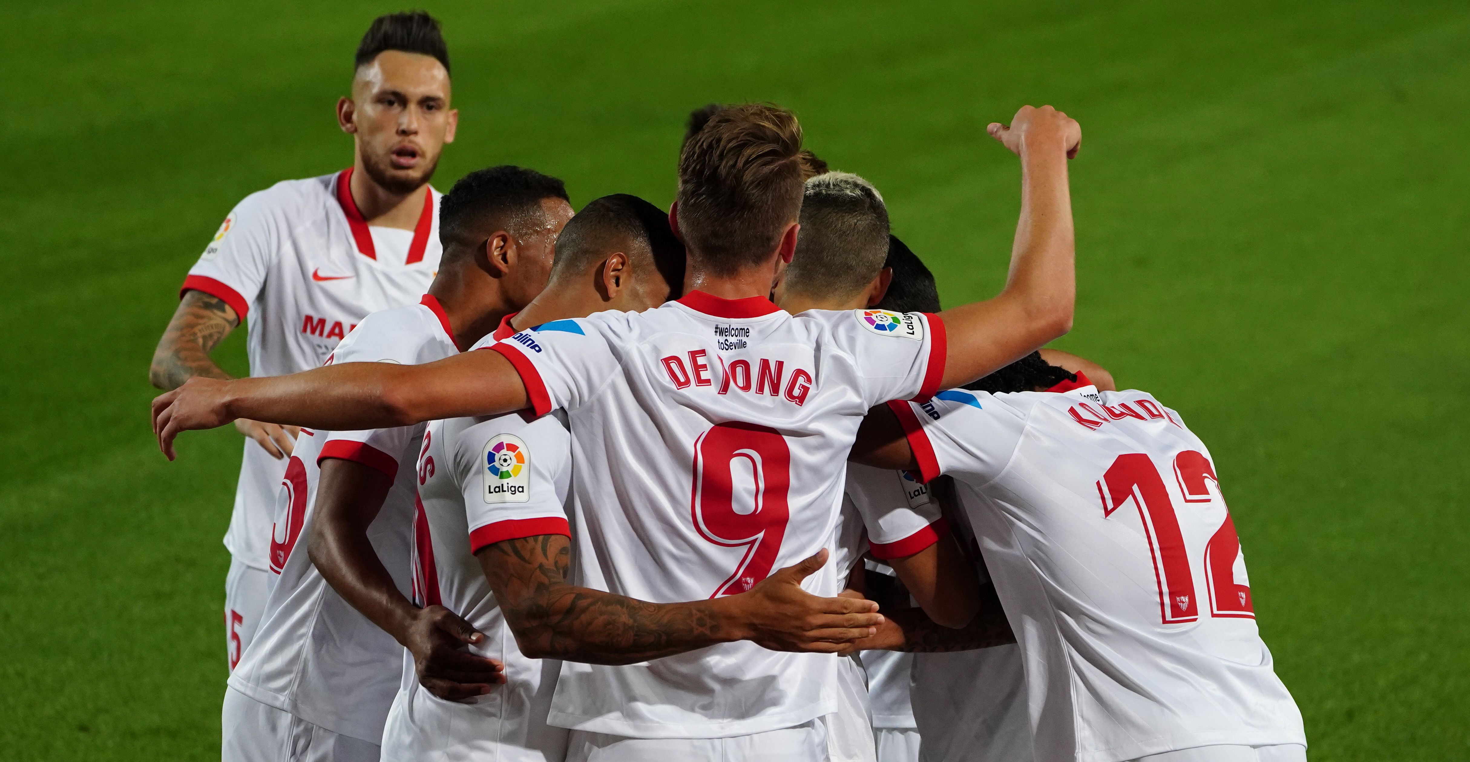 El Sevilla FC celebra un gol