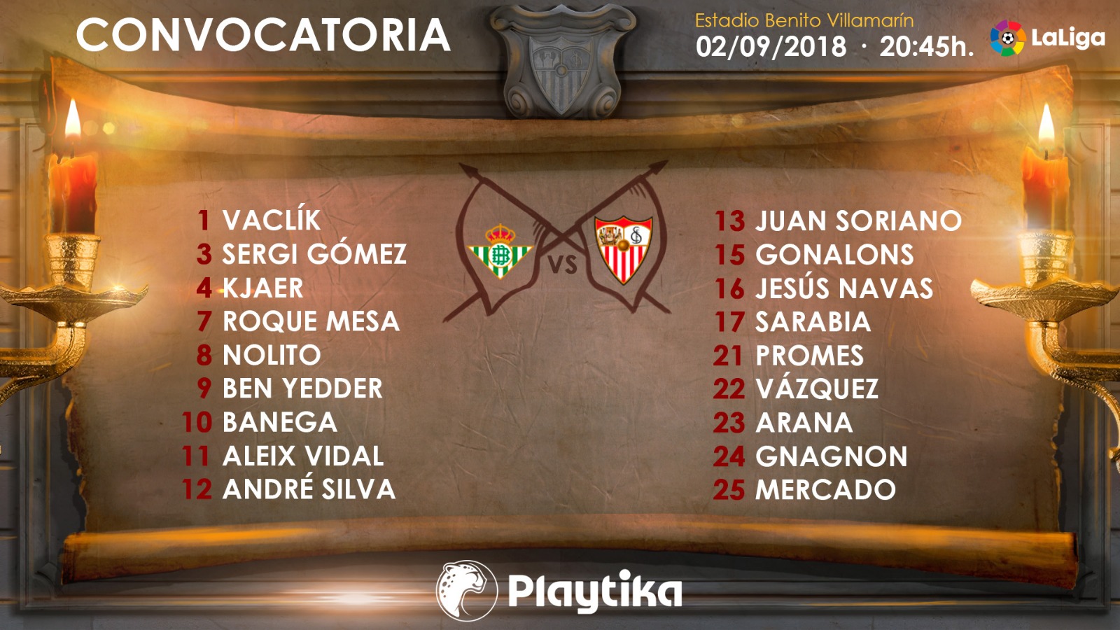Lista de convocados del Sevilla FC ante el Betis