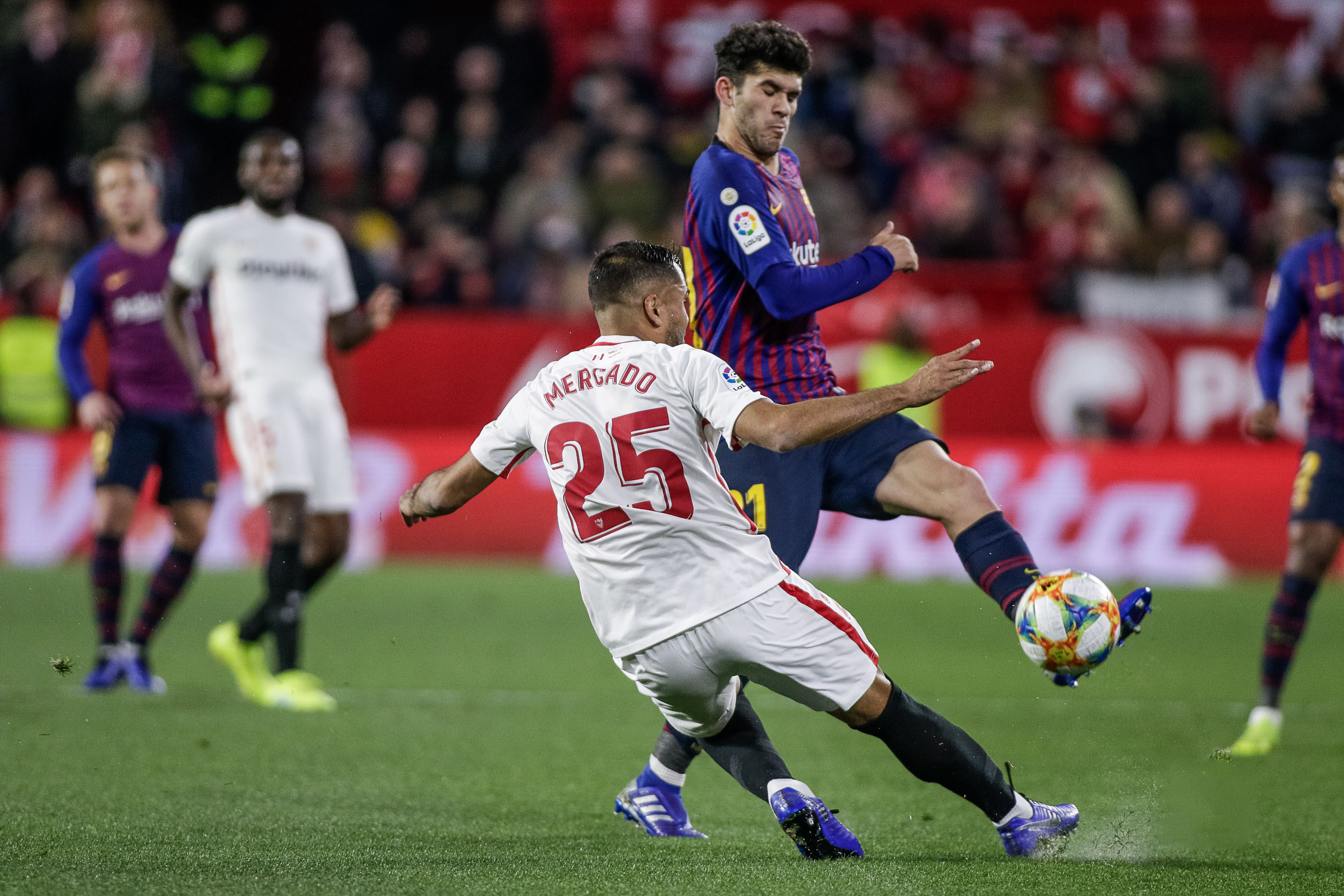 Mercado of Sevilla FC against FC Barcelona