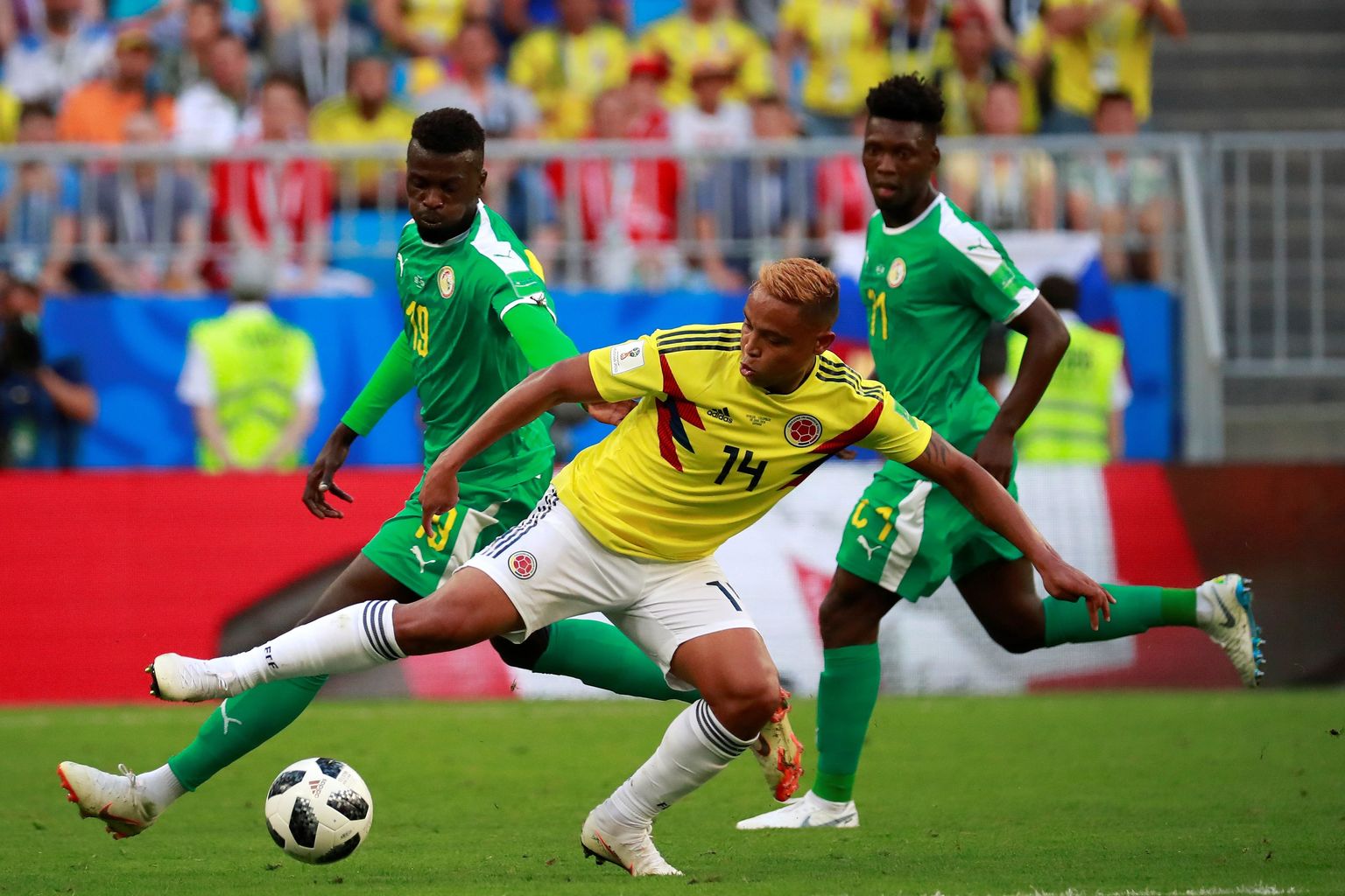 Muriel con Colombia ante Senegal en el Mundial