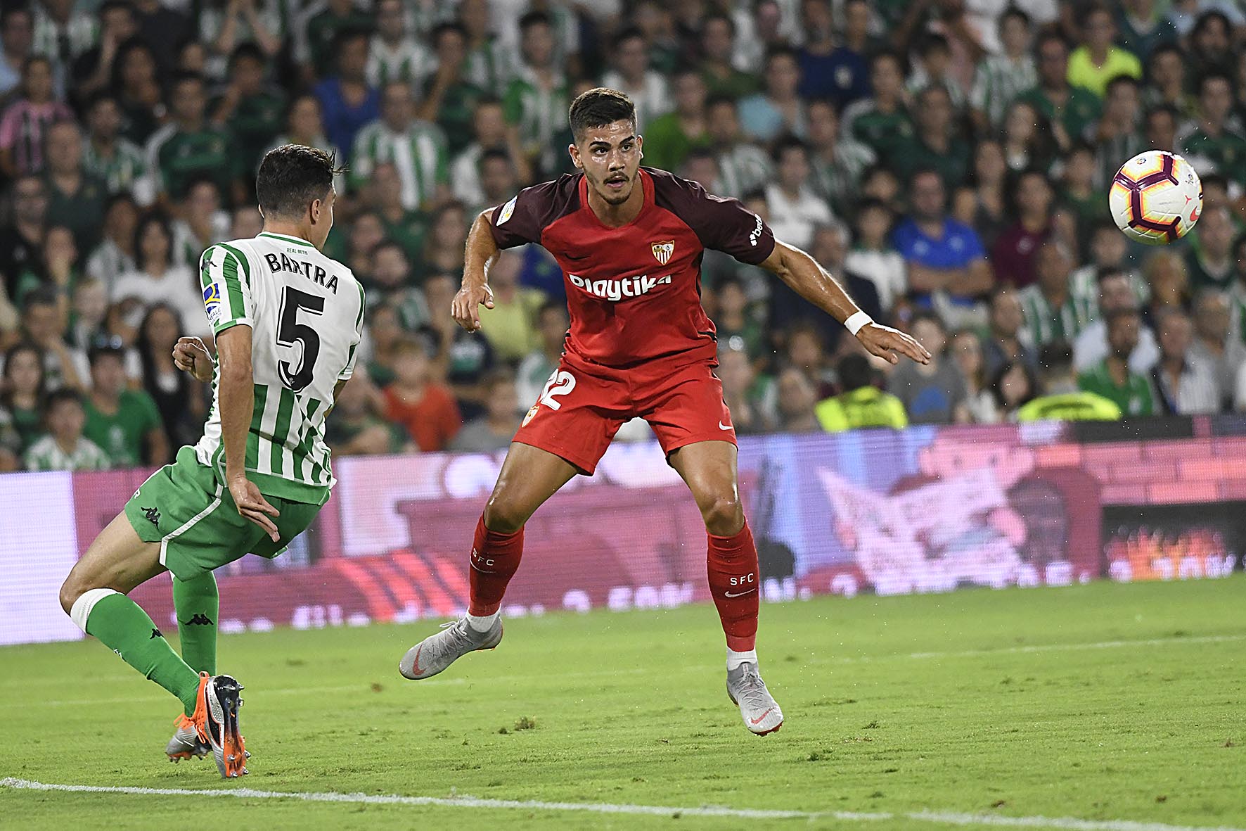 André Silva in action in the derby
