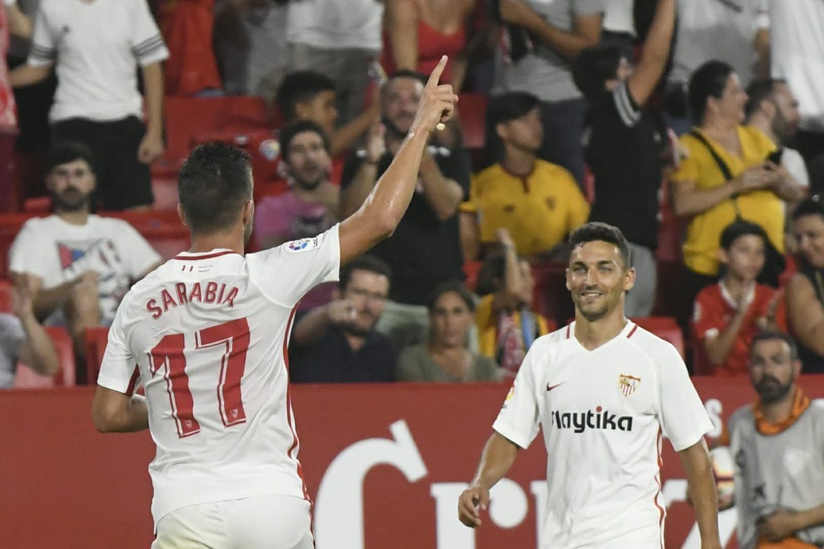 Navas and Sarabia with Sevilla FC