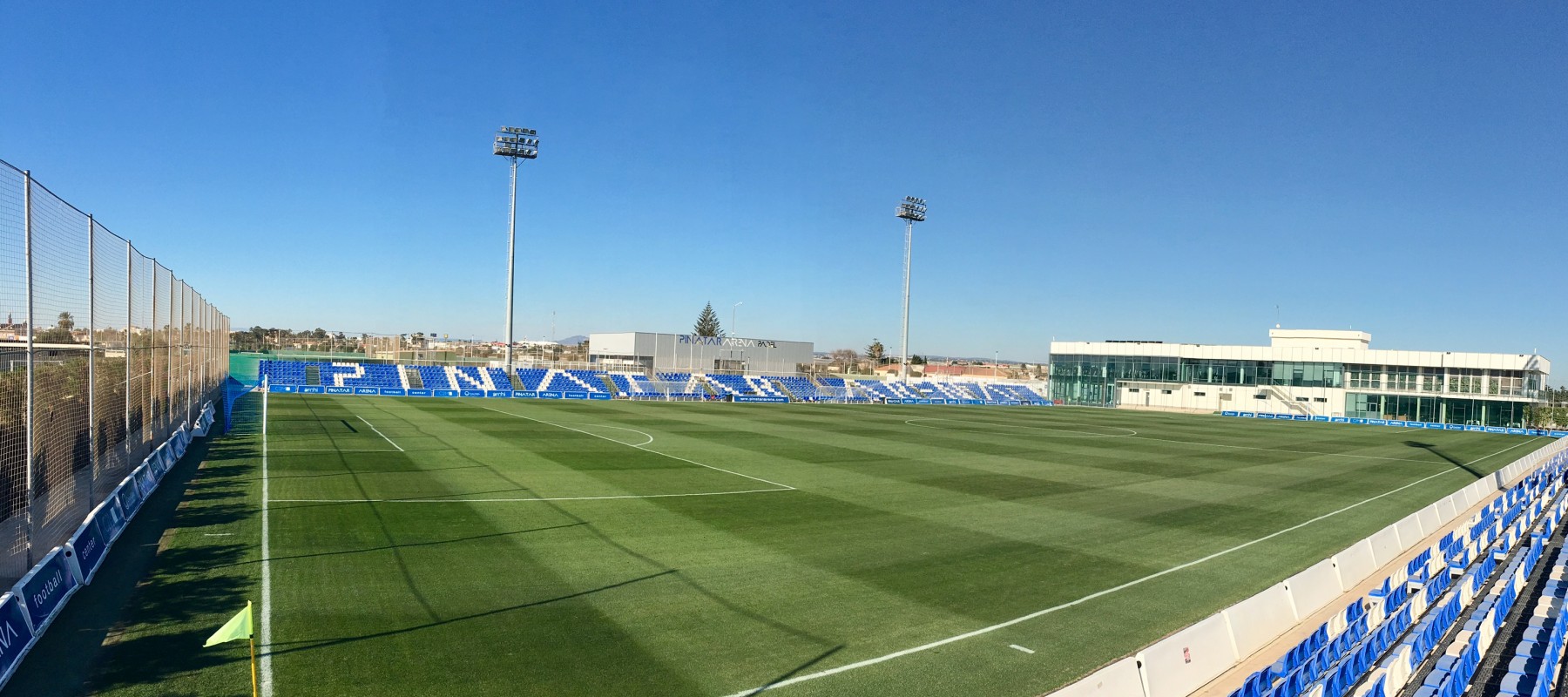 The main pitch of the Pinatar Arena, at San Pedro del Pinatar