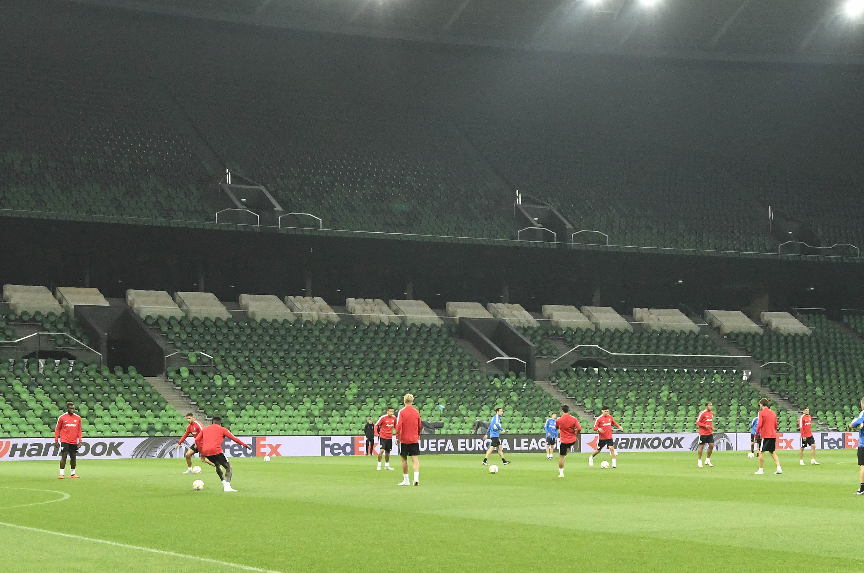 Sevilla training in Krasnodar Stadium
