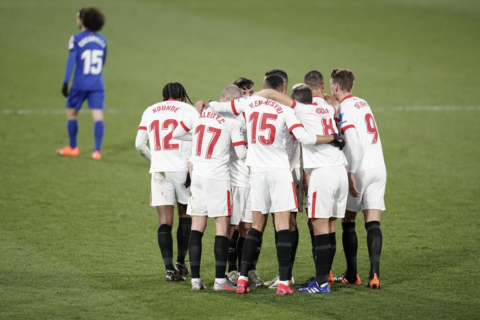 El Sevilla FC celebra el gol de la victoria en Getafe